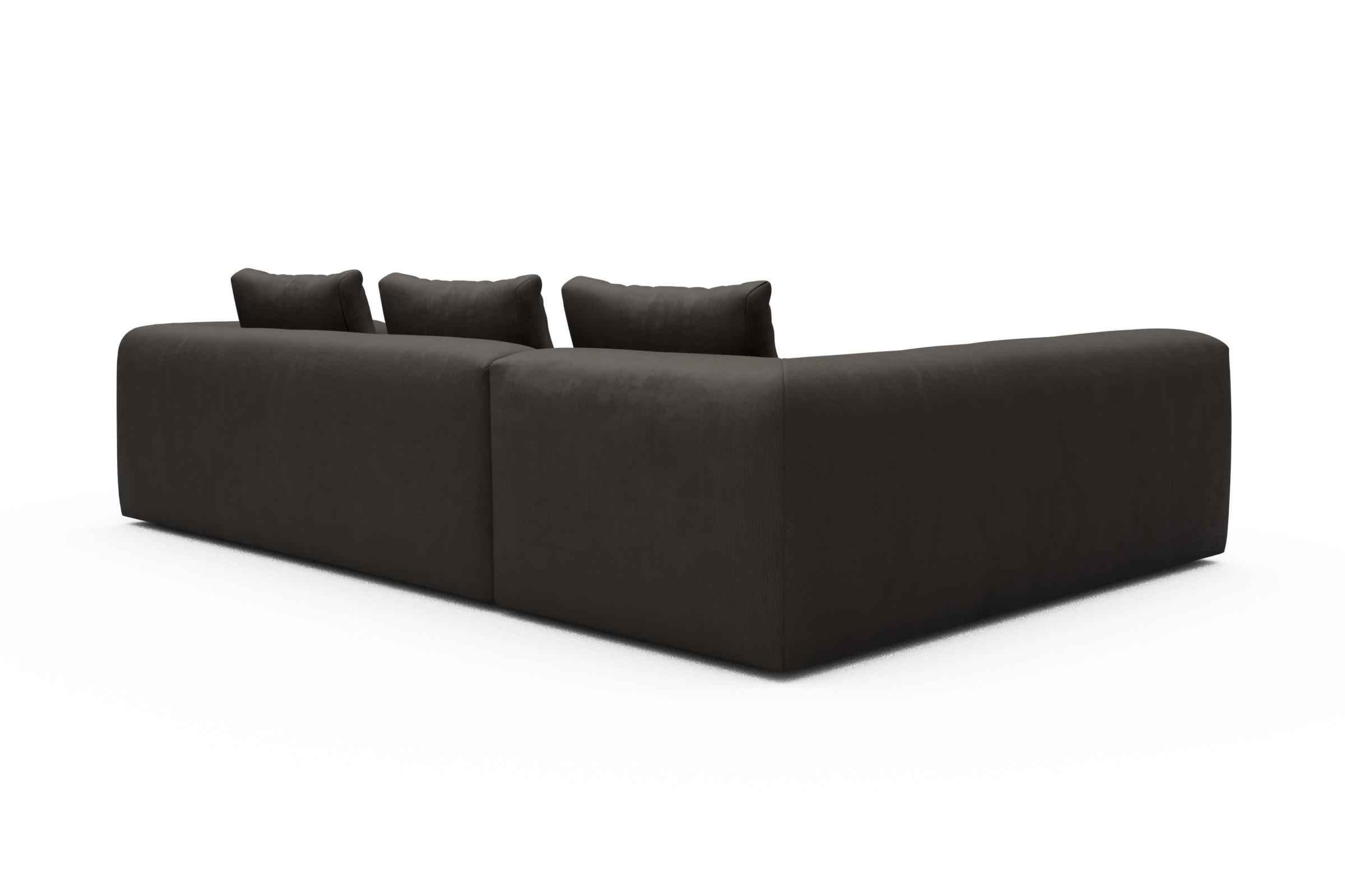 Ecksofa Fred 2x 2,5-Sitzer links offen Cordufine-Taupe