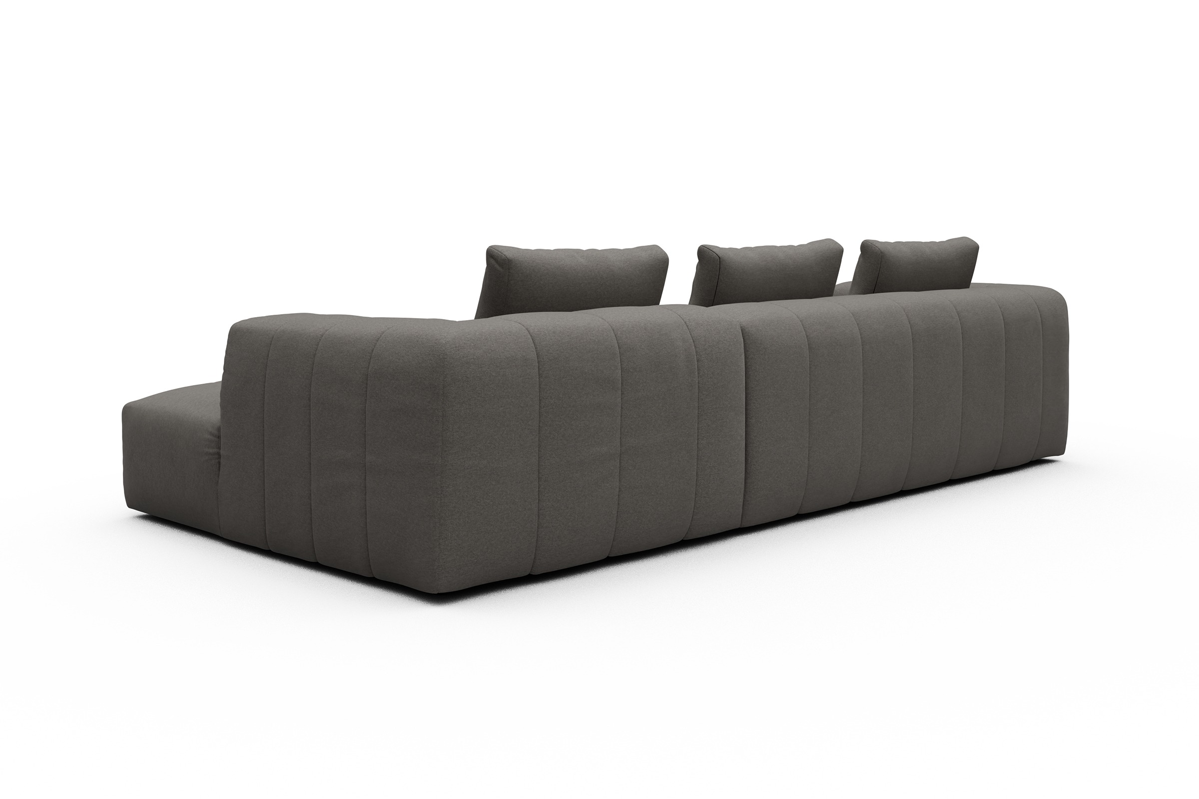 Ecksofa Hugo 2,5-Sitzer Armlehne links mit Chaiselongue Satya-Taupe