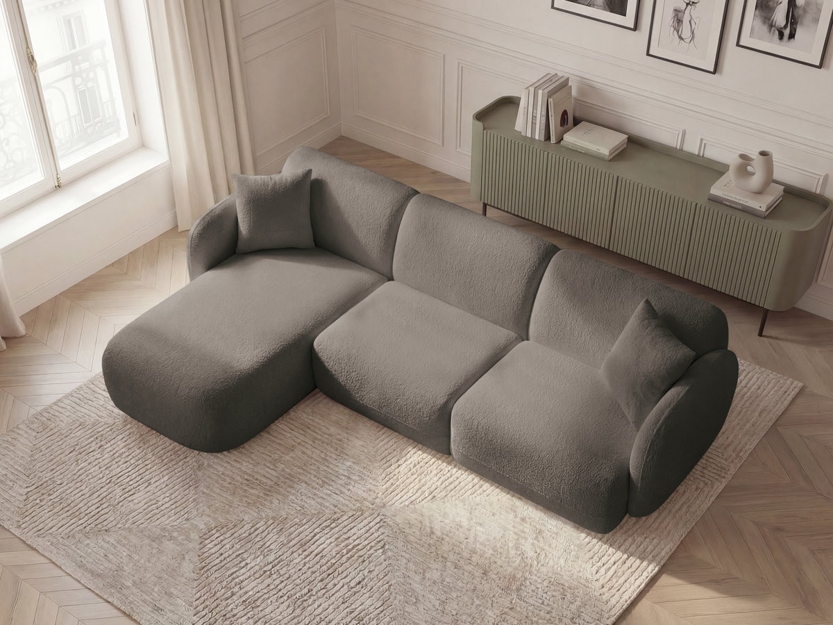 Bobochic Anda Ecksofa 292 × 163 cm Chenille Taupe Ecke links