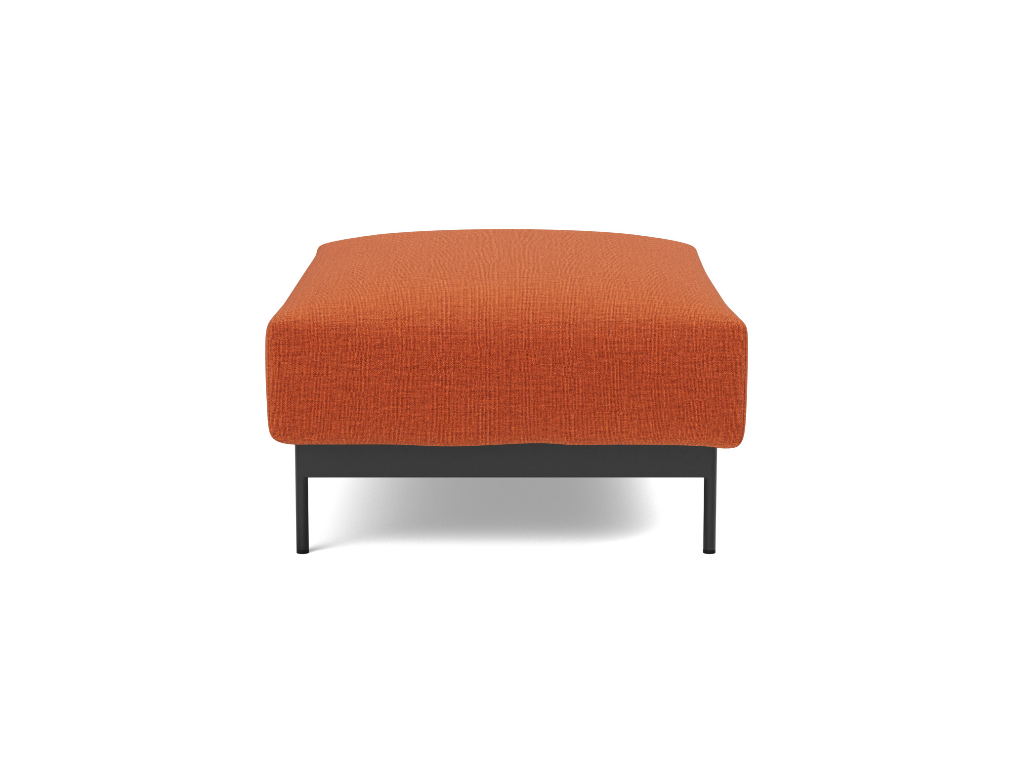 Hocker Malloy Chenille Esina 412-Rust-Orange Beine Schwarzes Metall