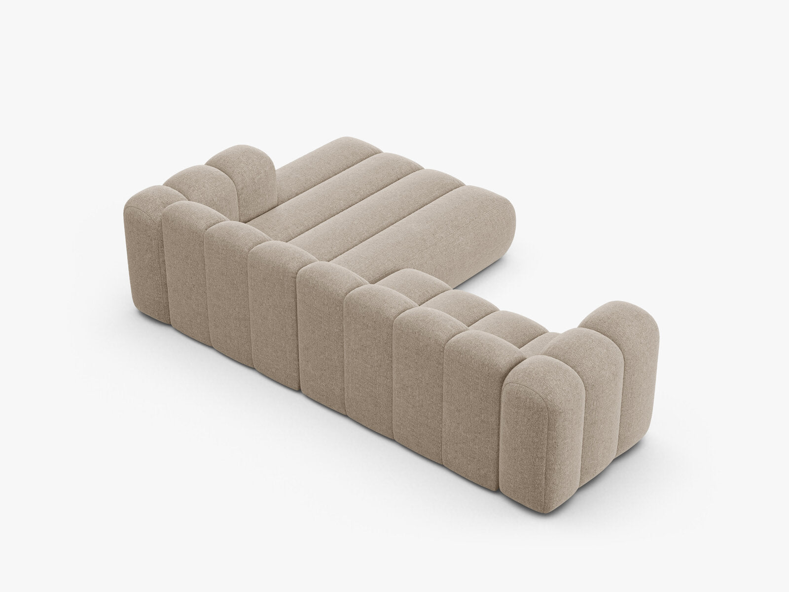 Micadoni Modulares Ecksofa Lupine 4-Sitzer mittelgroß Rechts Chenille Eden Dunkelbeige