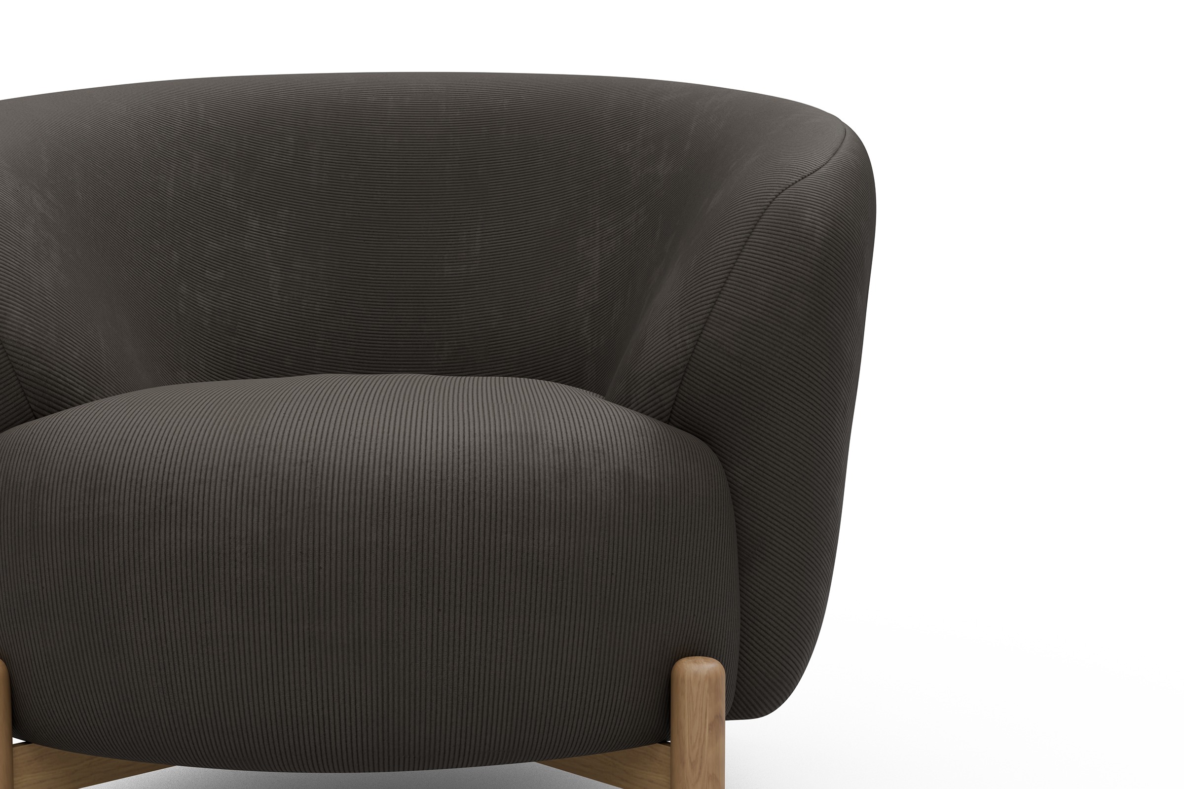 Sessel Ronda Holzbeine Eiche Natur Cordufine-Taupe