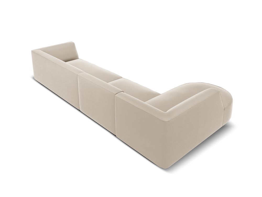 Cosmopolitan Design Ecksofa Siena 5-Sitzer abgerundet Samt Salvador Beige Links