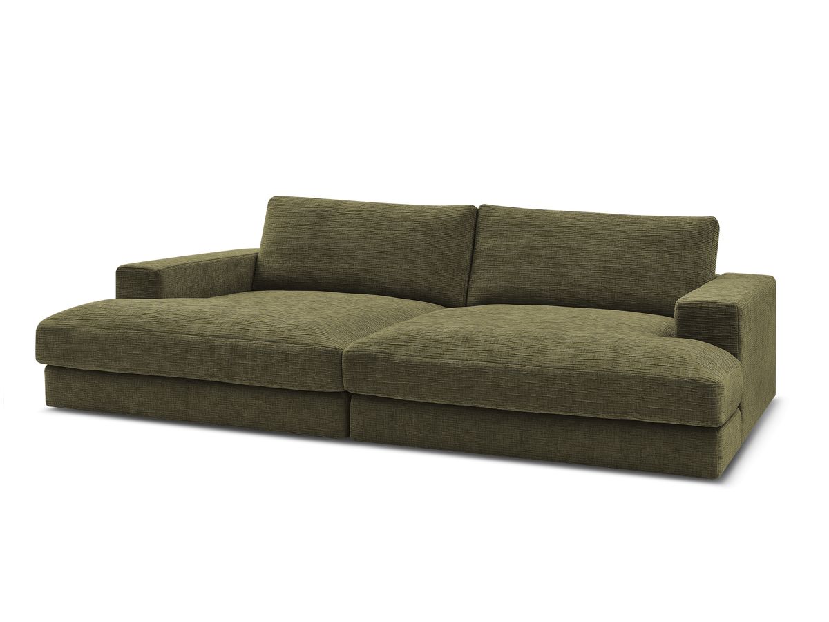 Bobochic Leonard Sofa 4-Sitzer 234 × 159 cm Strukturstoff Grün
