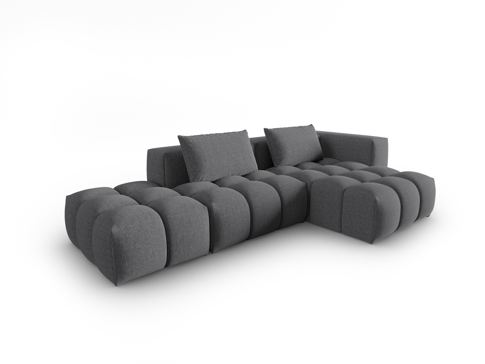 Cosmopolitan Design Ecksofa Verona 4-Sitzer offen Strukturierter Stoff Sorella Grau Rechts