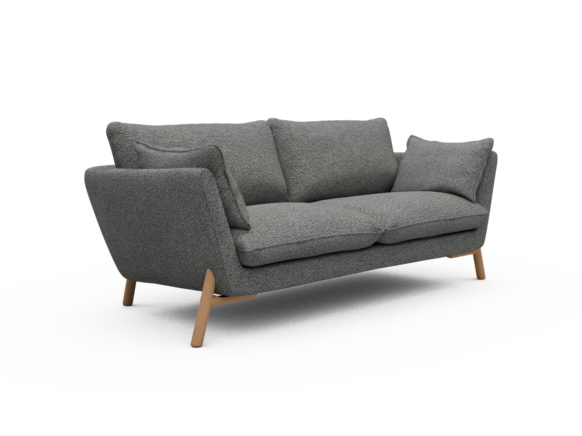 Skandi Home Sofa Emil 2-Sitzer Beinfarbe Eiche Natur Vanora-Warm-Grey moebelfaktor
