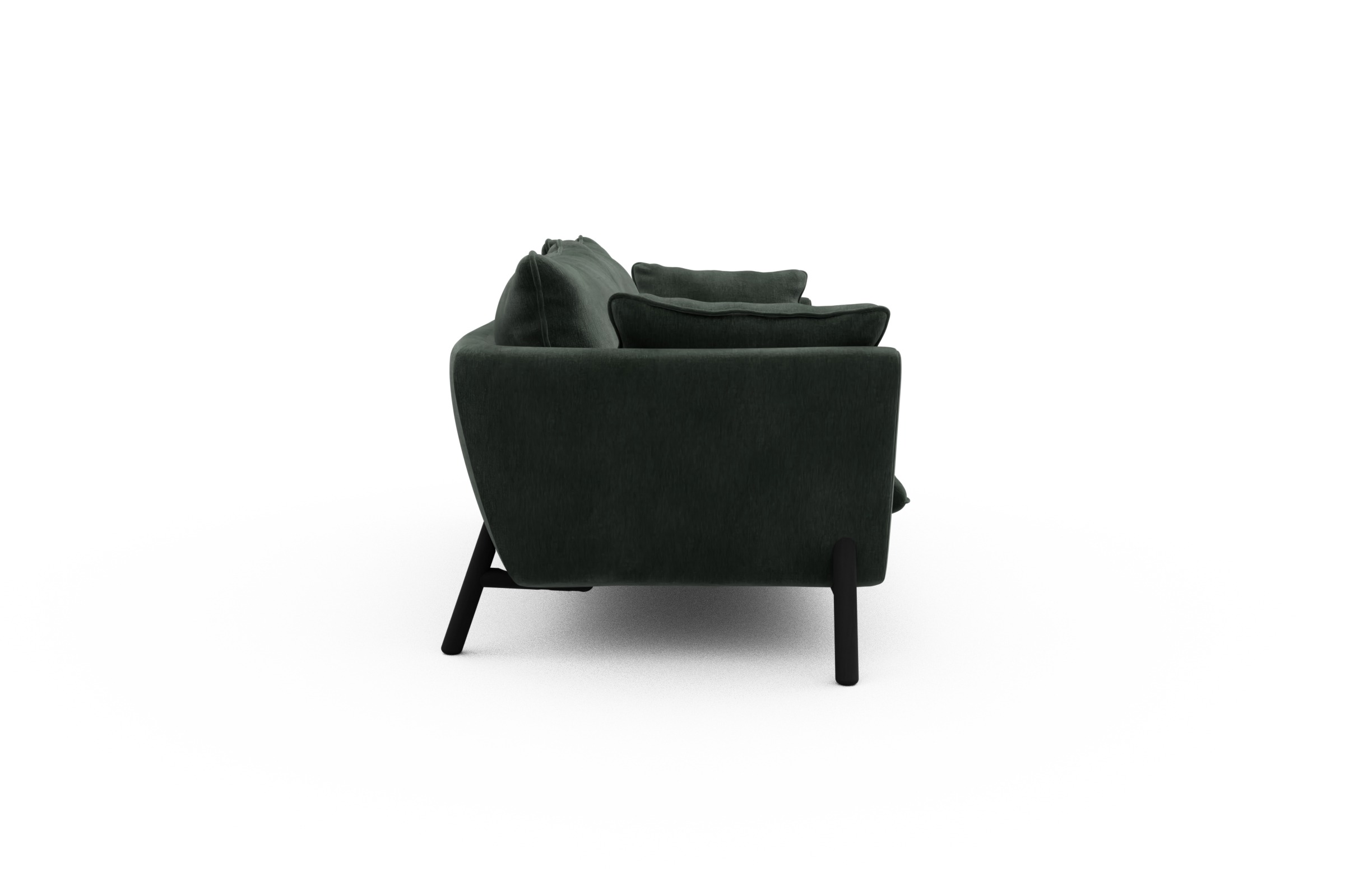 Sofa Emil PREMIUM 3-Sitzer Beinfarbe Eiche Schwarz Smooth-Laurel-Green