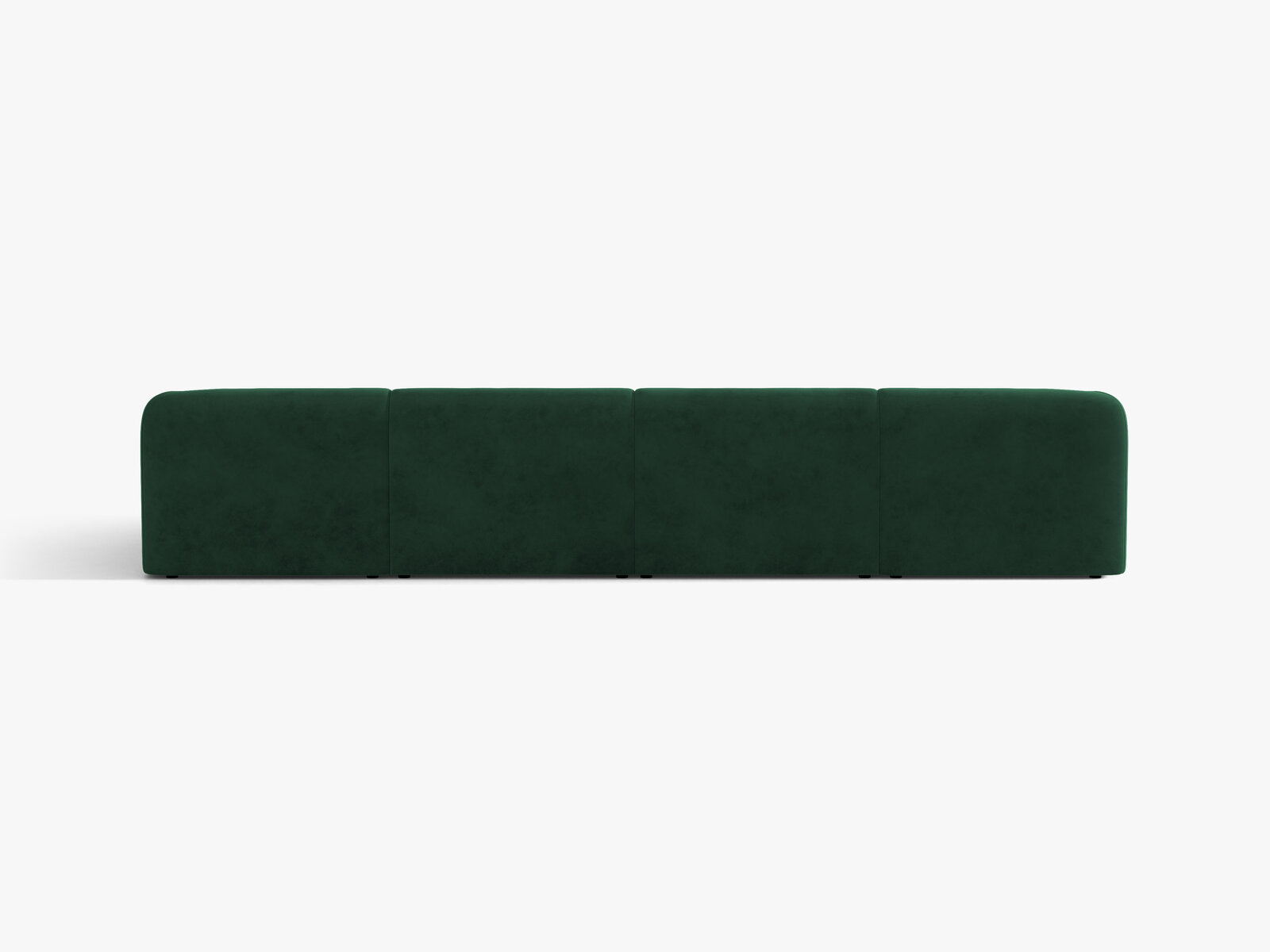 Micadoni Panorama-Sofa Miley 5-Sitzer Samt Bluvel Flaschengrün