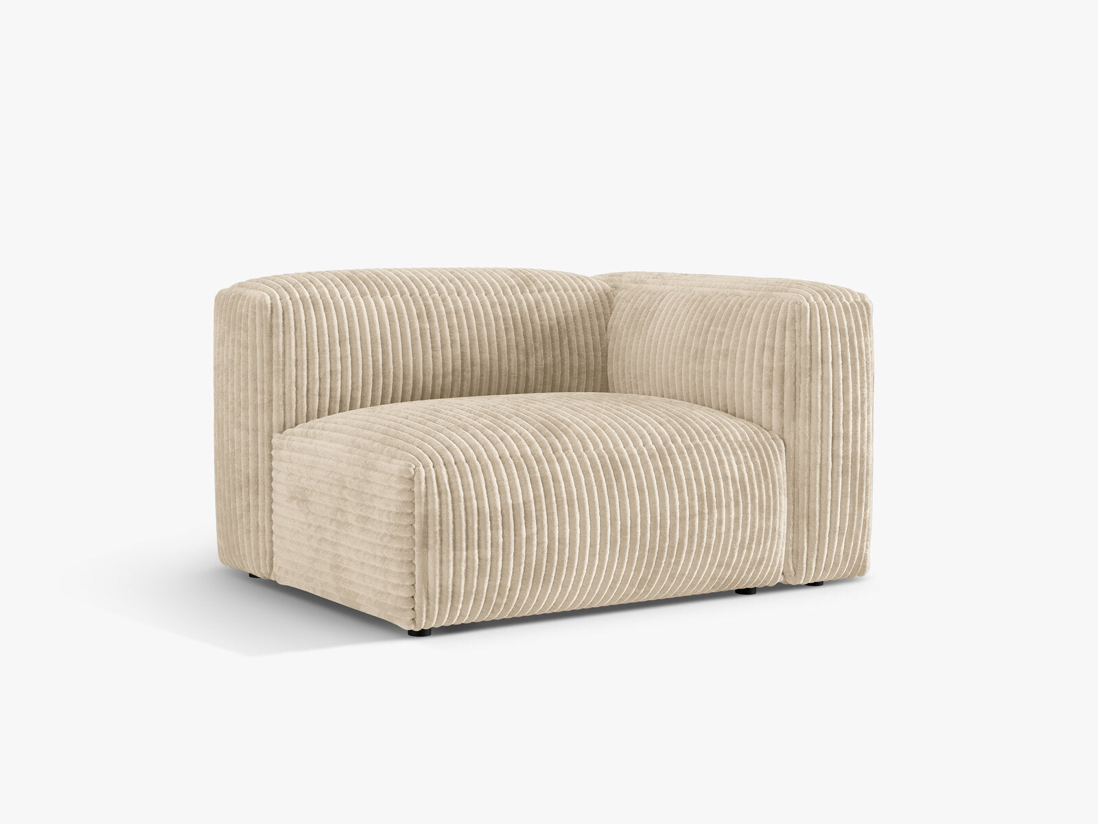 Micadoni Eckmodul Martina 1-Sitzer Rechts Kord Tilia Helles Beige