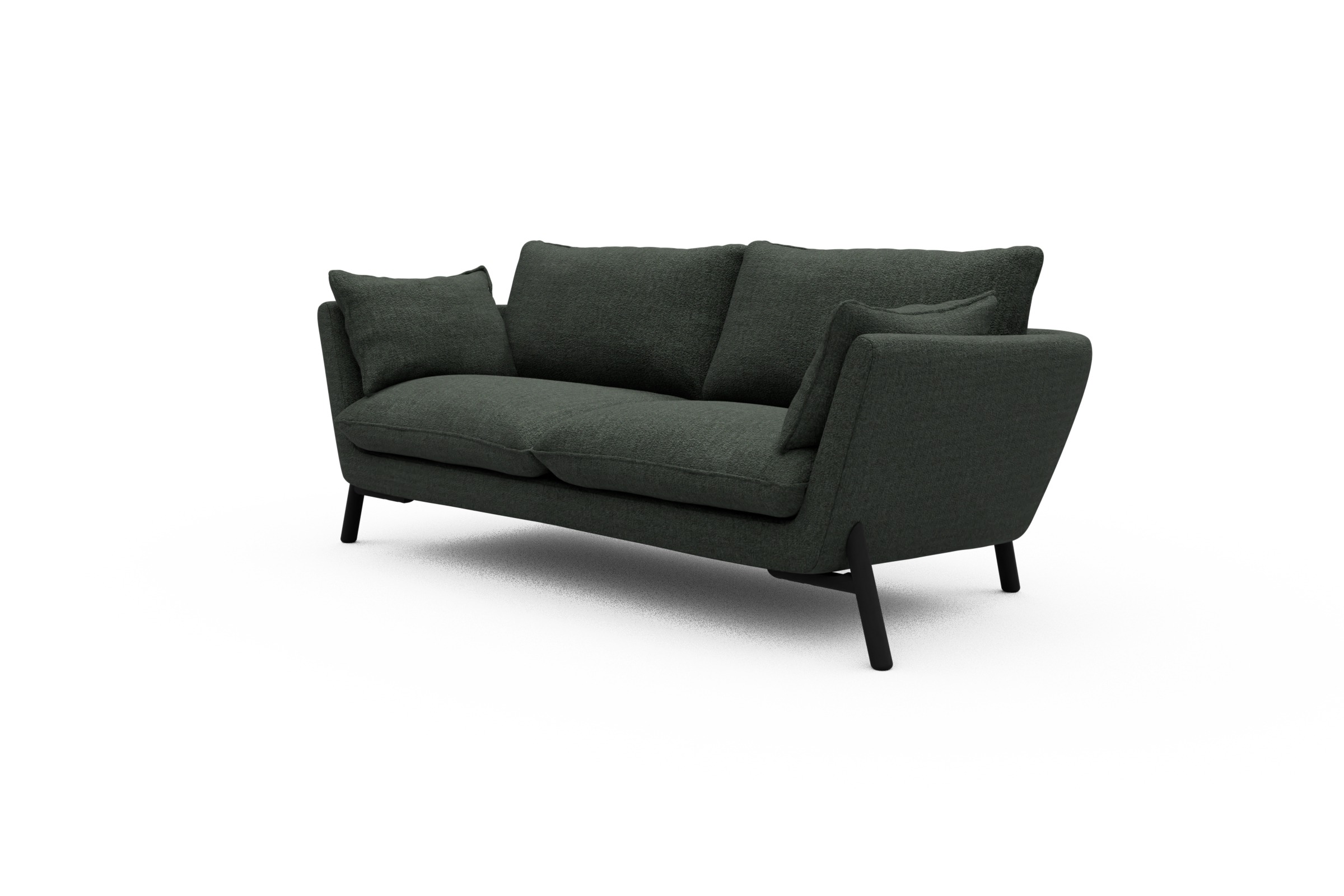 Sofa Emil 2-Sitzer Beinfarbe Eiche Schwarz Aivi-Pine-Green