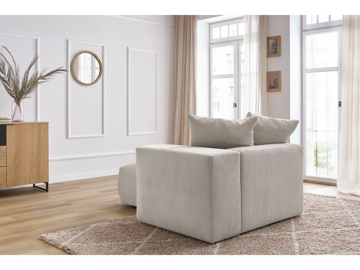 Bobochic Voltaire Méridienne-Modul Cordsamt Beige Ecke rechts