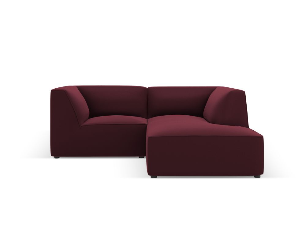 Cosmopolitan Design Ecksofa Siena 3-Sitzer Kunstleder Pacifico Bordeaux Rechts