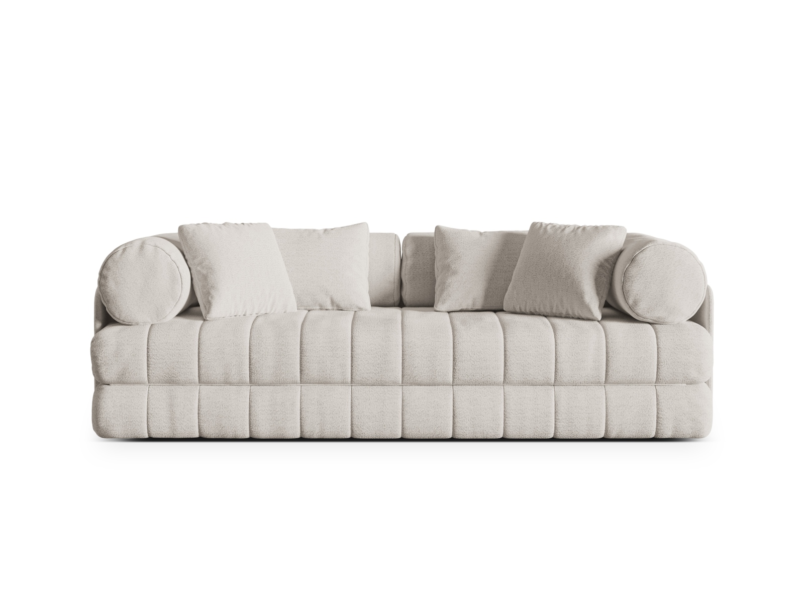 Cosmopolitan Design Schlafsofa Kemi 3-Sitzer Boucle Coral Helles Beige