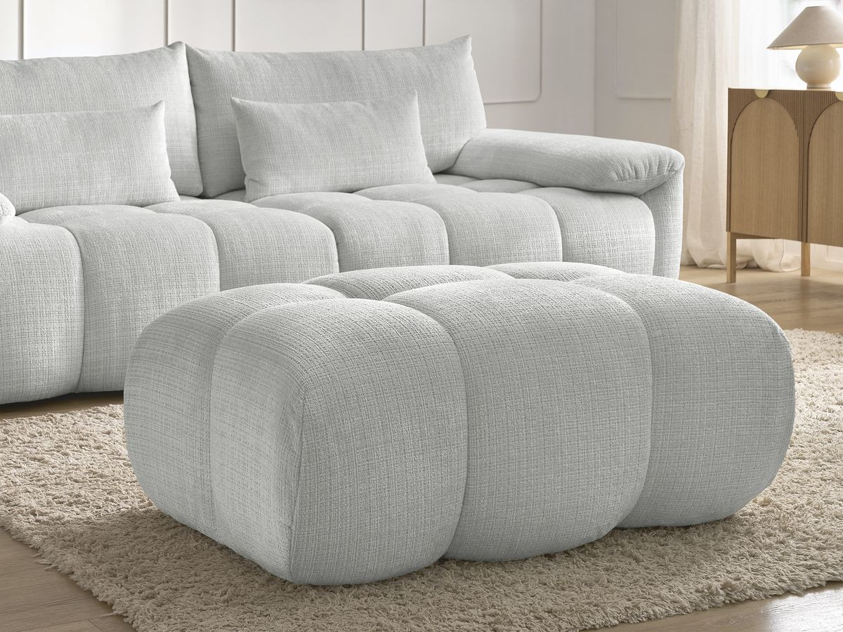 Bobochic Ivane Sofa 4-Sitzer Strukturstoff Hellgrau