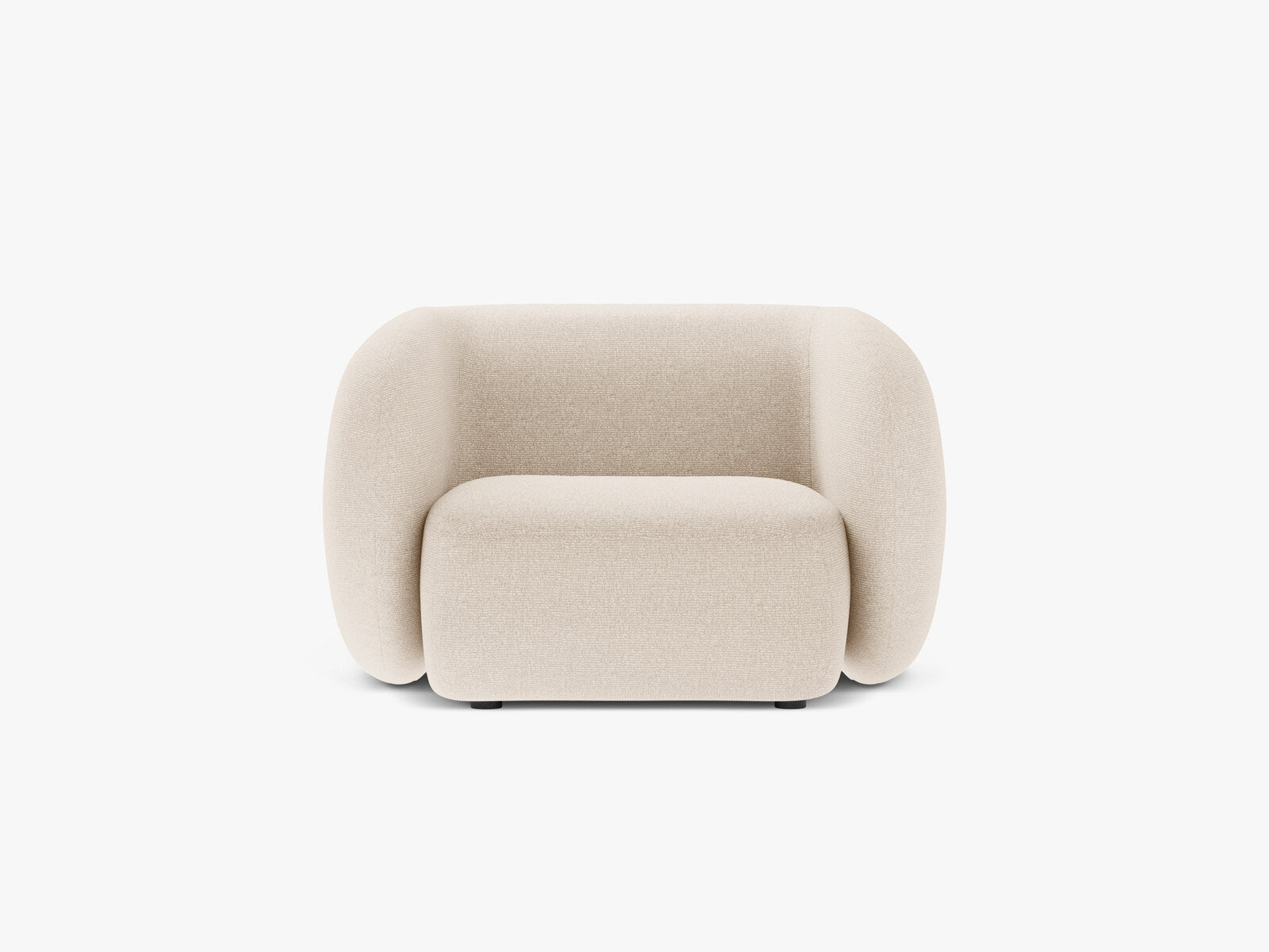 Micadoni Sessel Kate 1-Sitzer Strukturierter Stoff Hellbeige Melange