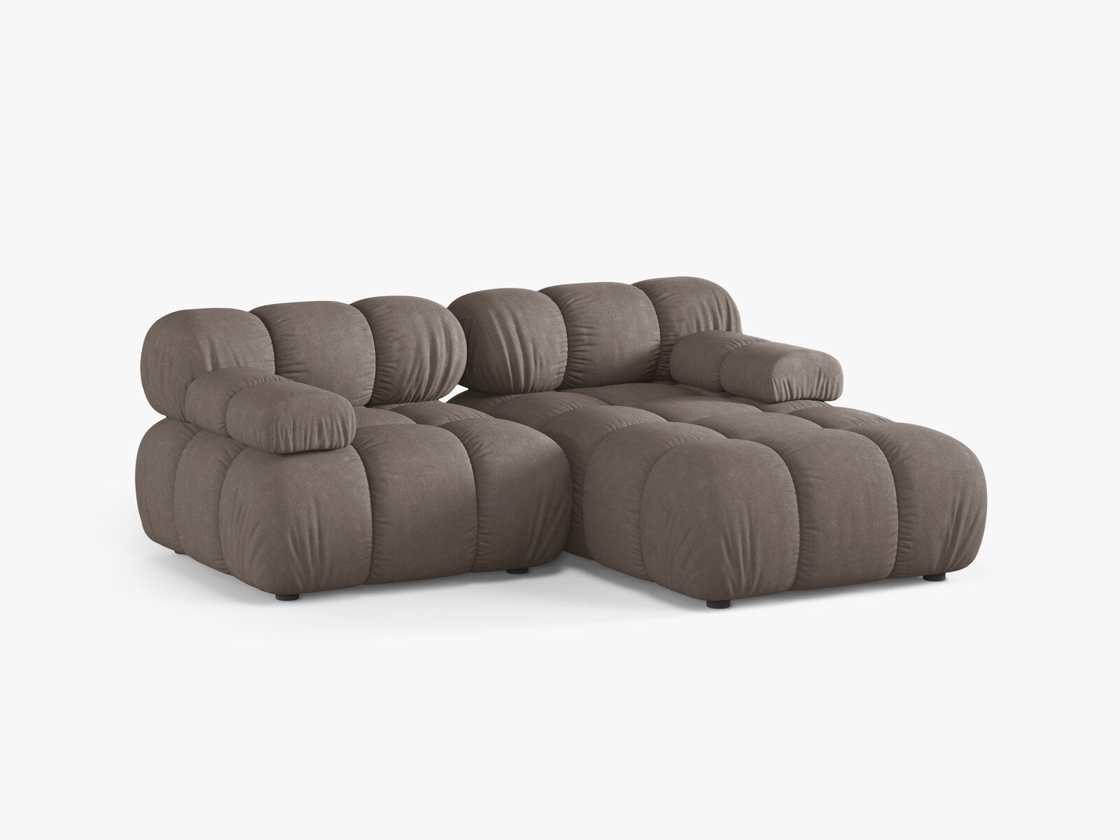 Micadoni Modulares Ecksofa Bellis 3-Sitzer Rechts Strukturierter Stoff Liberty Cappuccino