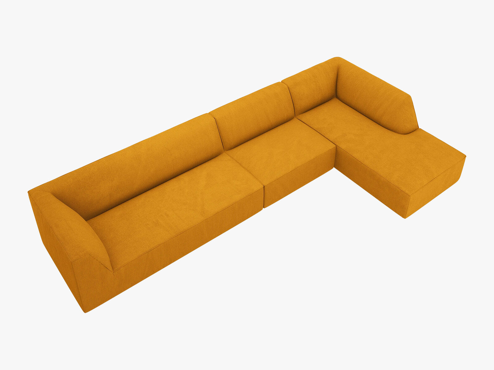 Micadoni Ecksofa Ruby 5-Sitzer Rechts Kord Scala Gelb