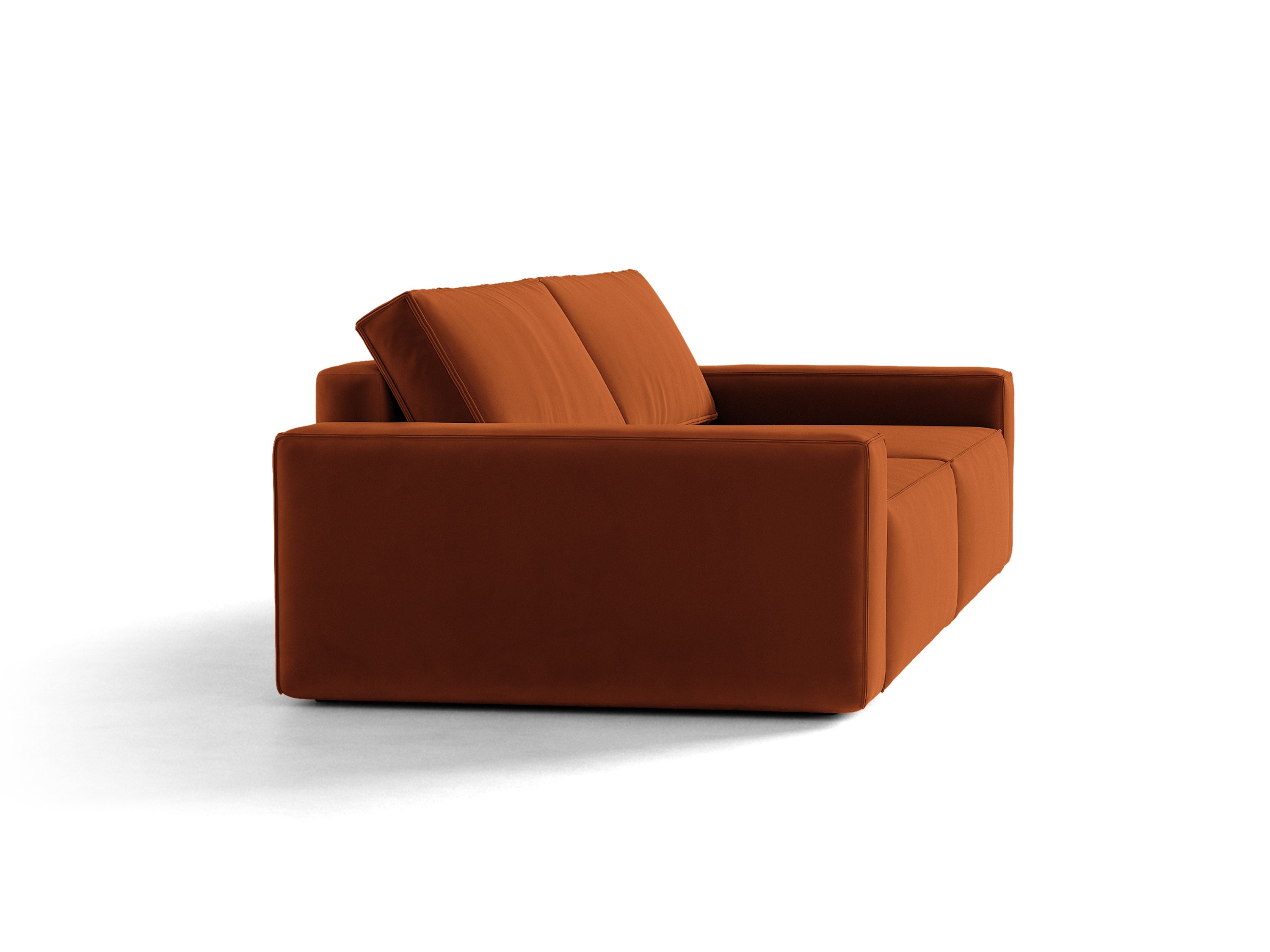 Micadoni Schlafsofa Jodie 3-Sitzer Samt Bluvel Terrakotta
