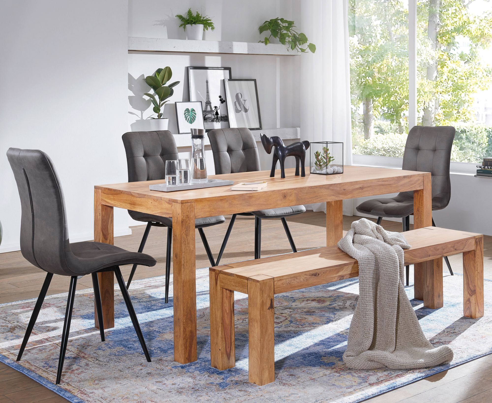 Essbank Aalvik Massivholz Akazie Breite 140 cm