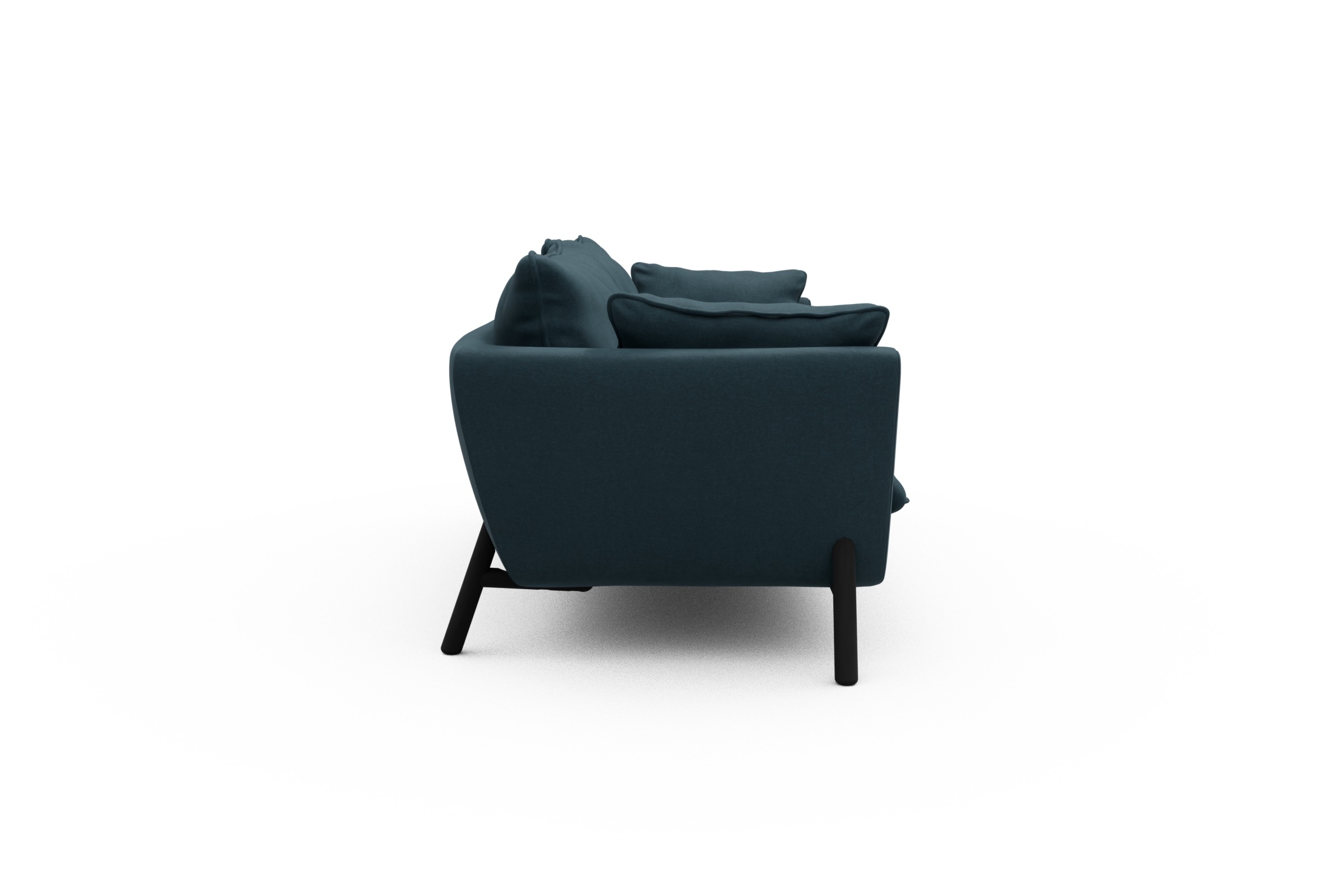 Sofa Emil PREMIUM 3-Sitzer Beinfarbe Eiche Schwarz Satya-Indigo