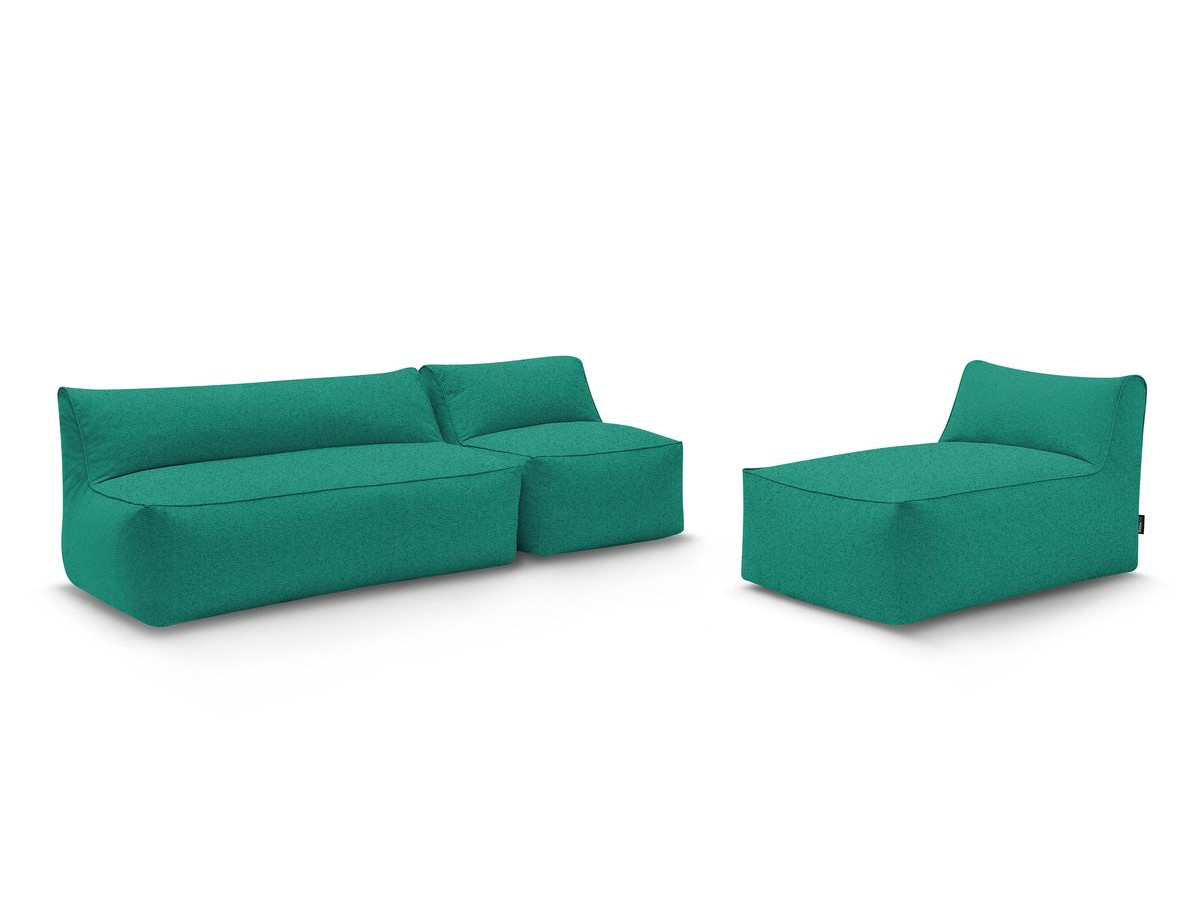 Bobochic Riviera Pouf 320 × 135 cm Stoff Hellblau