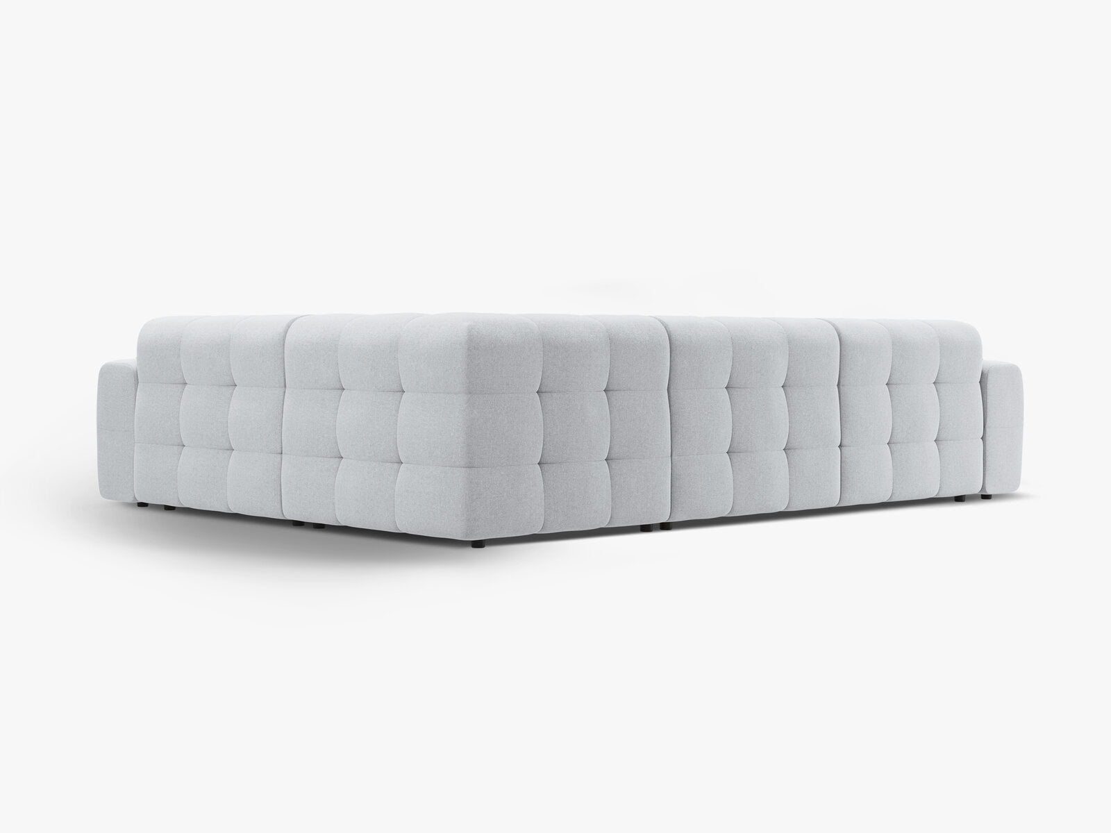 Micadoni Ecksofa Kendal 6-Sitzer Rechts Strukturierter Stoff Hellgrau