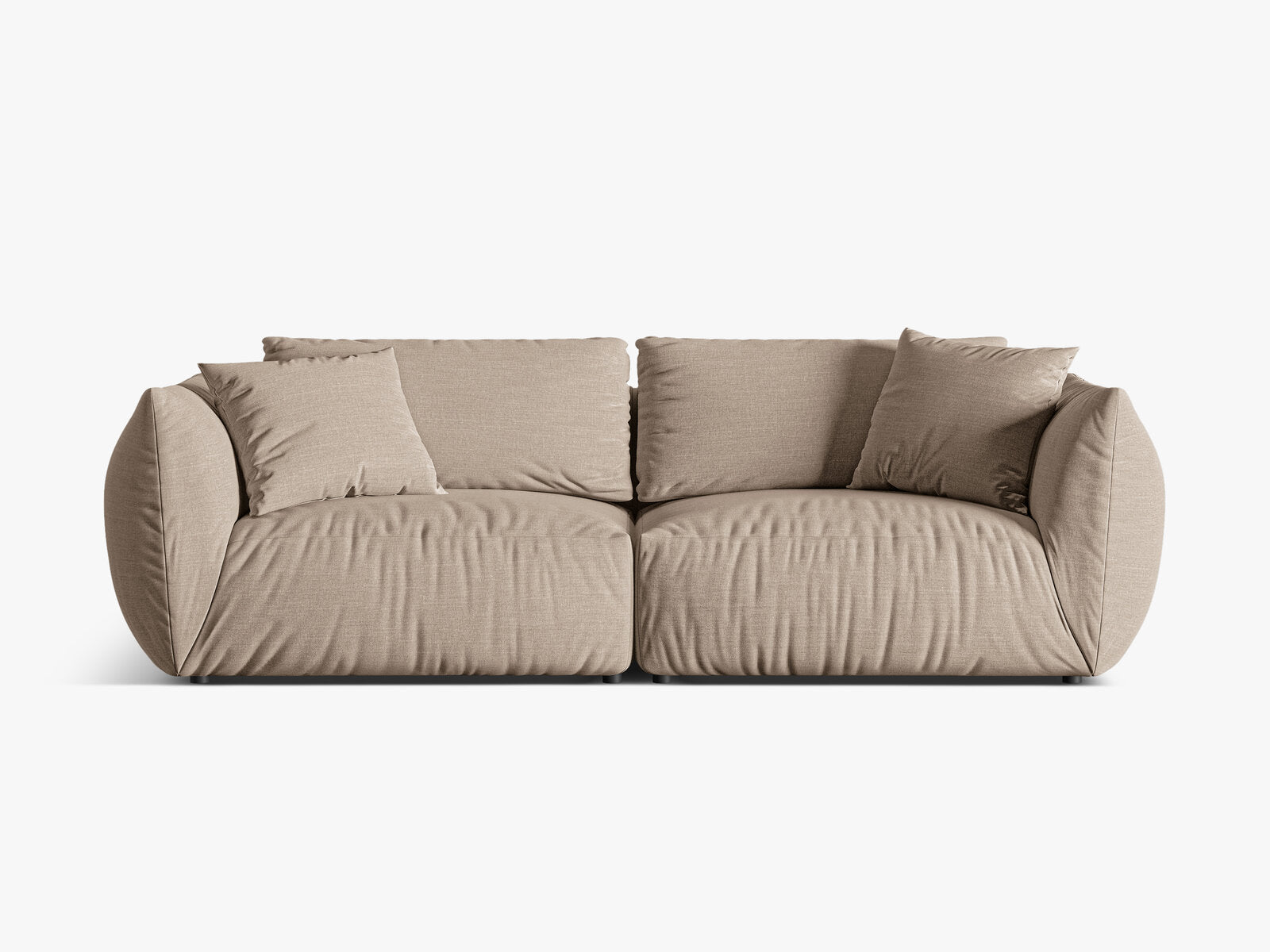 Micadoni Sofa Chris 4-Sitzer Strukturierter Stoff Sand