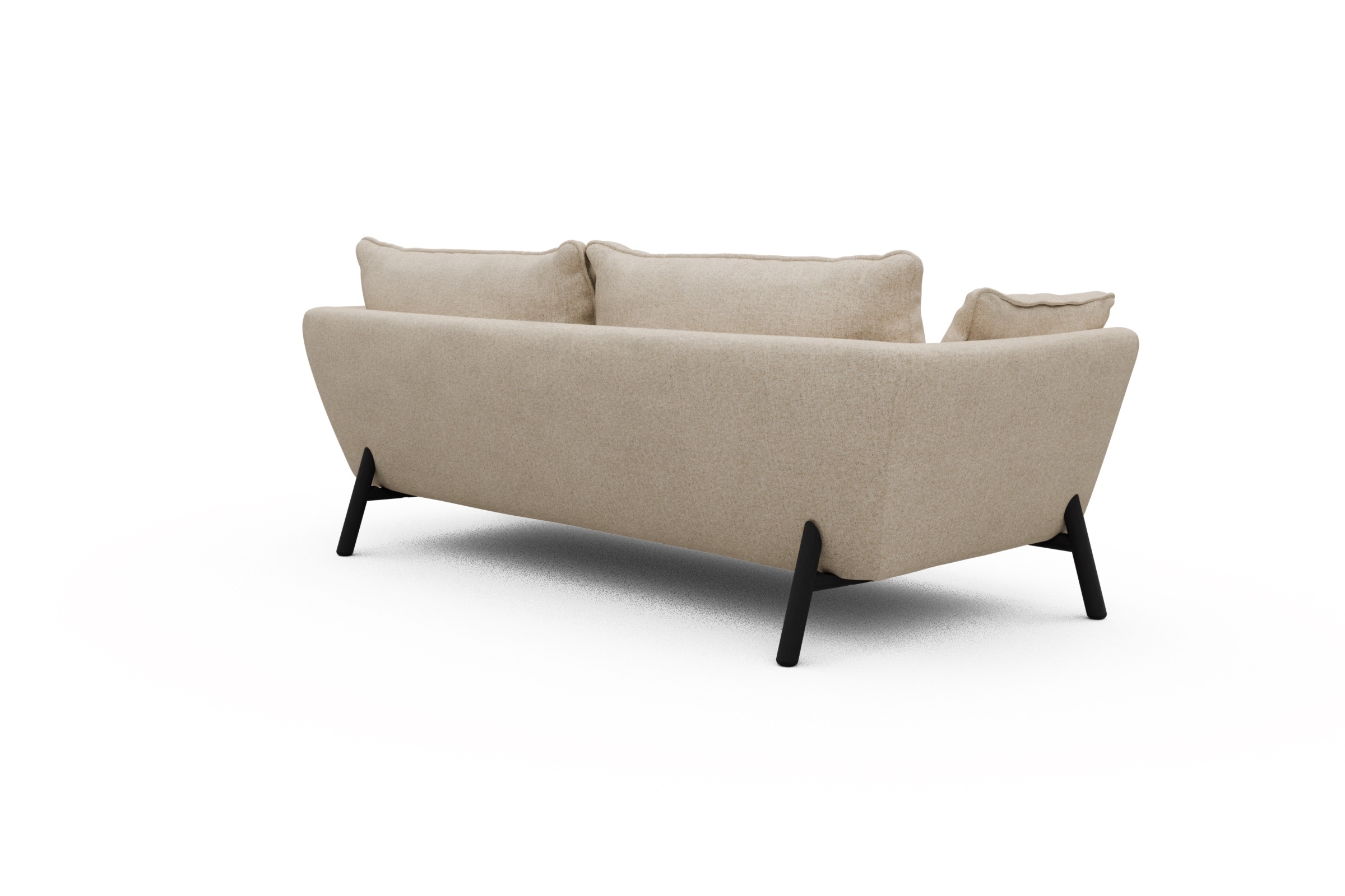 Sofa Emil PREMIUM 3-Sitzer Beinfarbe Eiche Schwarz Casone-Natural-Beige