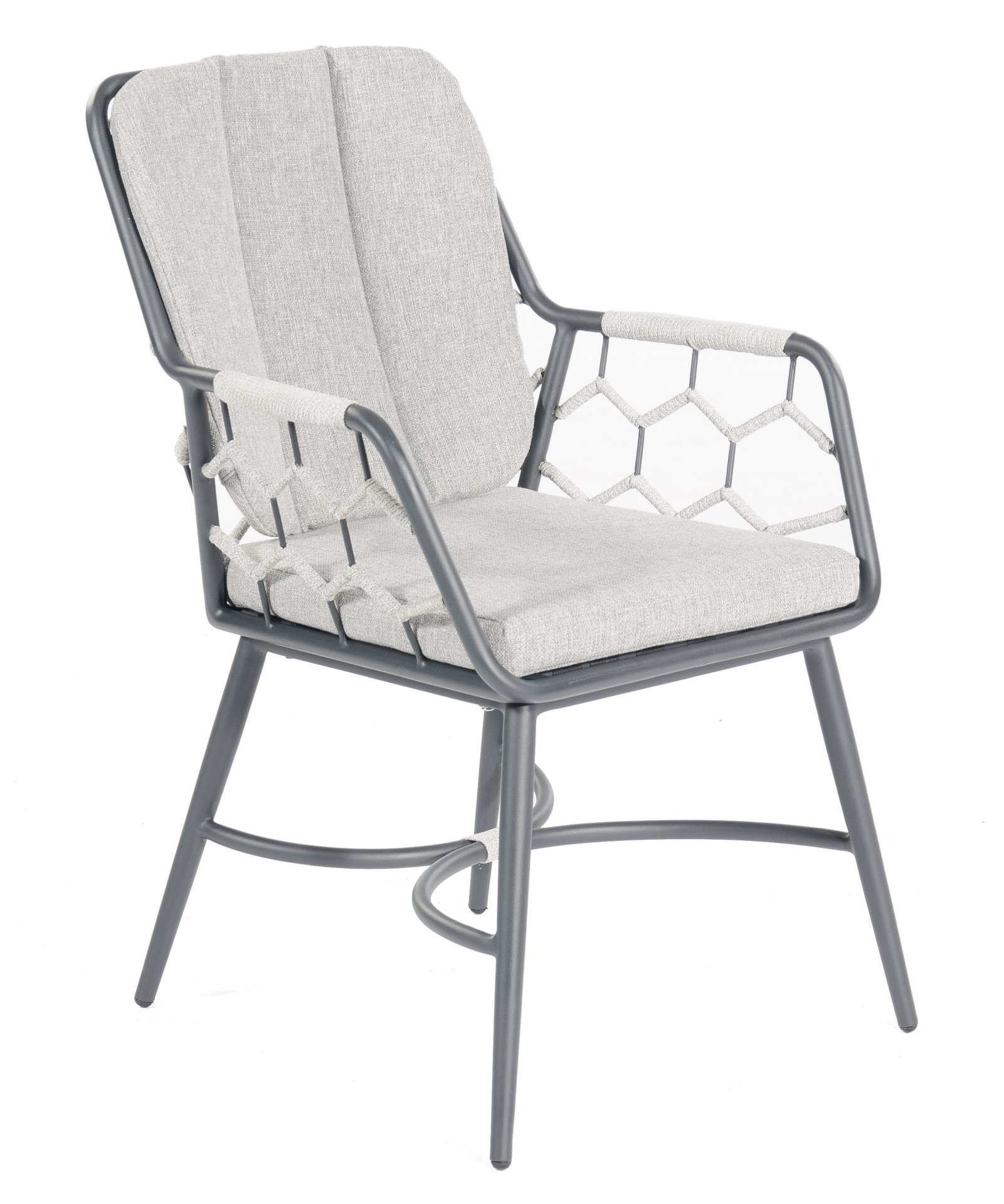 Sessel Yale Polyrope silbergrau Aluminium Anthrazit 1 Sitzer moebelfaktor