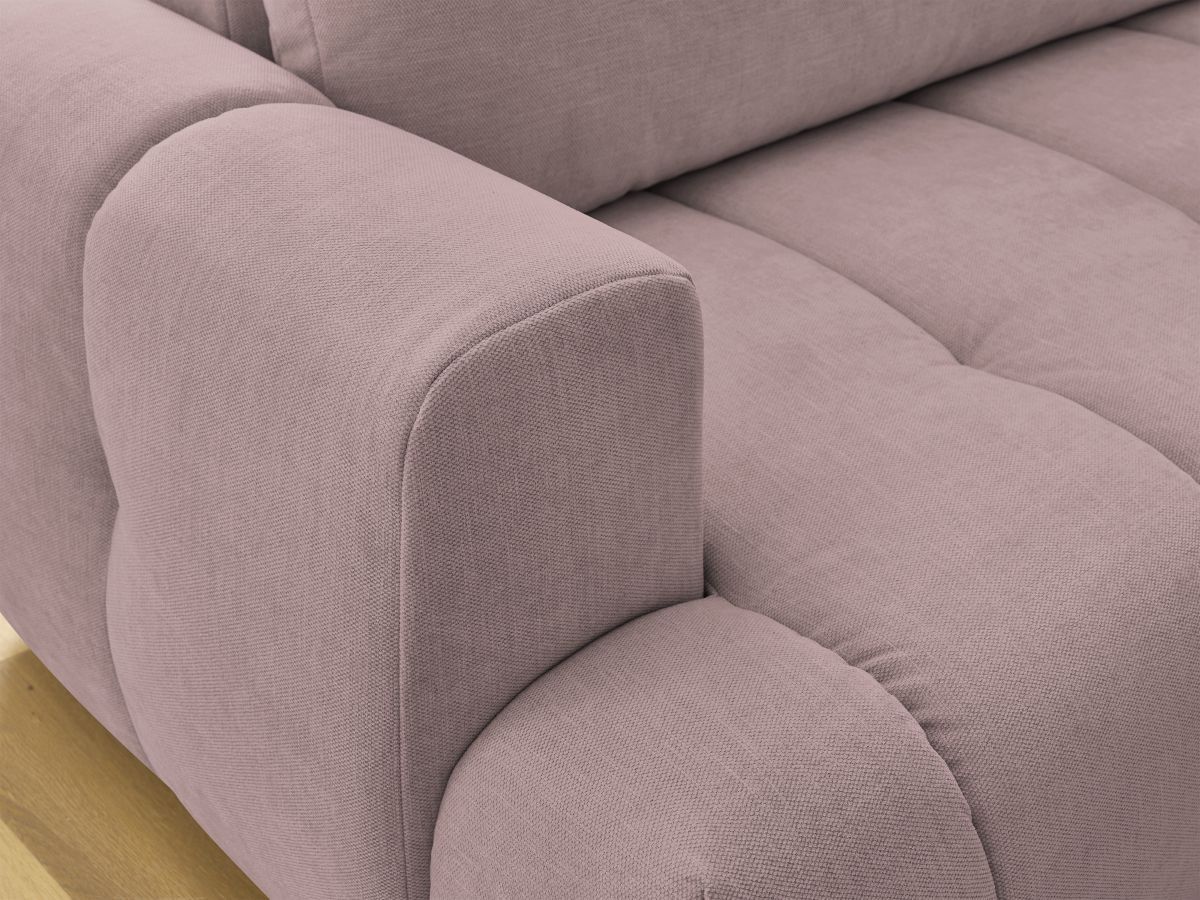 Bobochic Fuji Ecksofa mit Schlaffunktion und Bettkasten 282 × 204 cm Stoff Rosa Ecke rechts