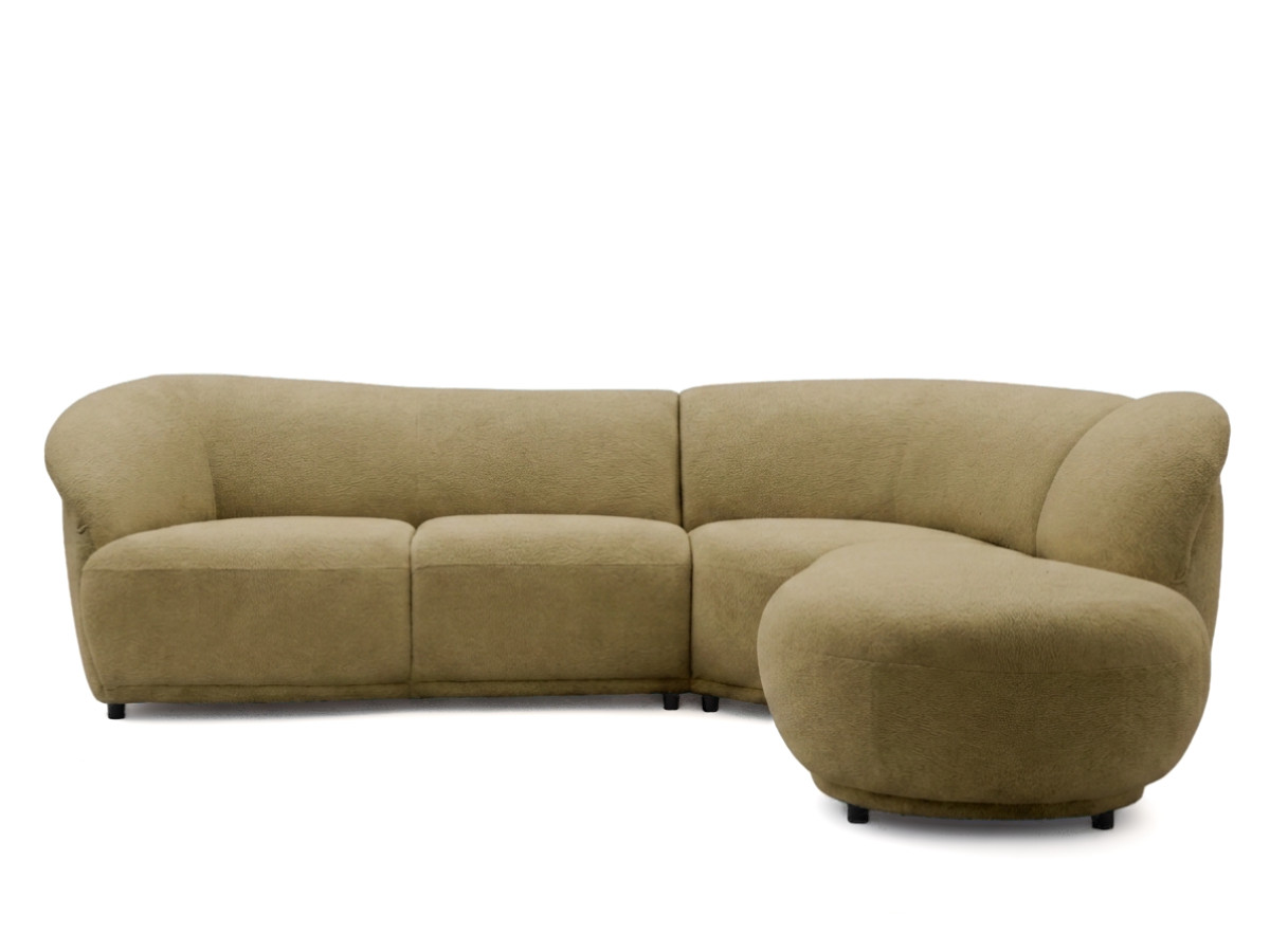 Bobochic Nora Ecksofa Chenille Hellbraun Ecke rechts