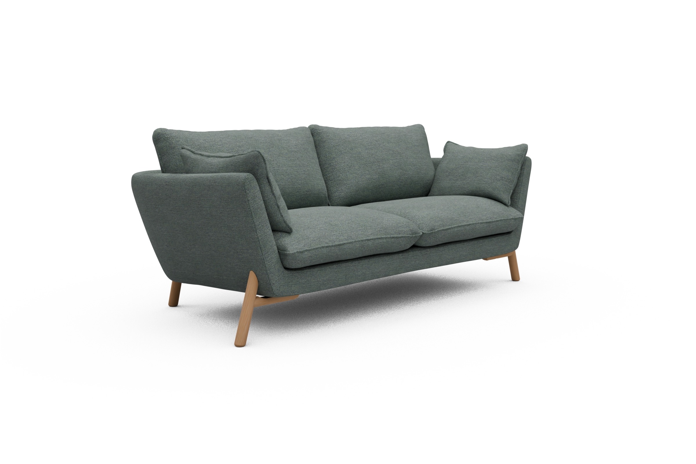 Sofa Emil 2-Sitzer Beinfarbe Eiche Natur Carreno-Ice-Blue