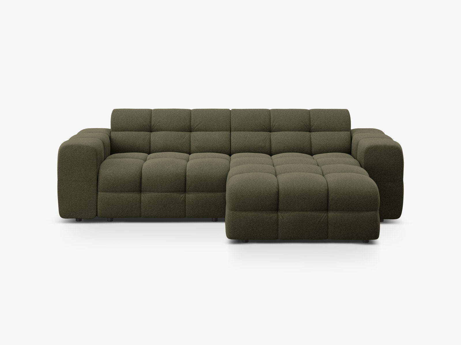 Micadoni Ecksofa Kendal 4-Sitzer Rechts Strukturierter Stoff Amazonas Grün