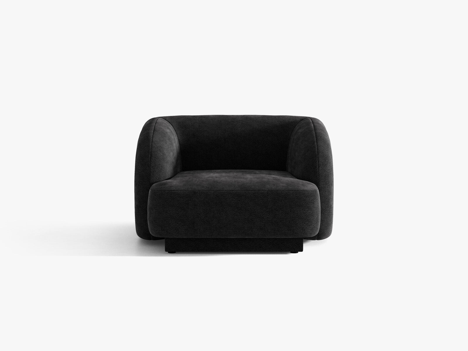 Micadoni Sessel Miley 1-Sitzer Chenille Haga Schwarz