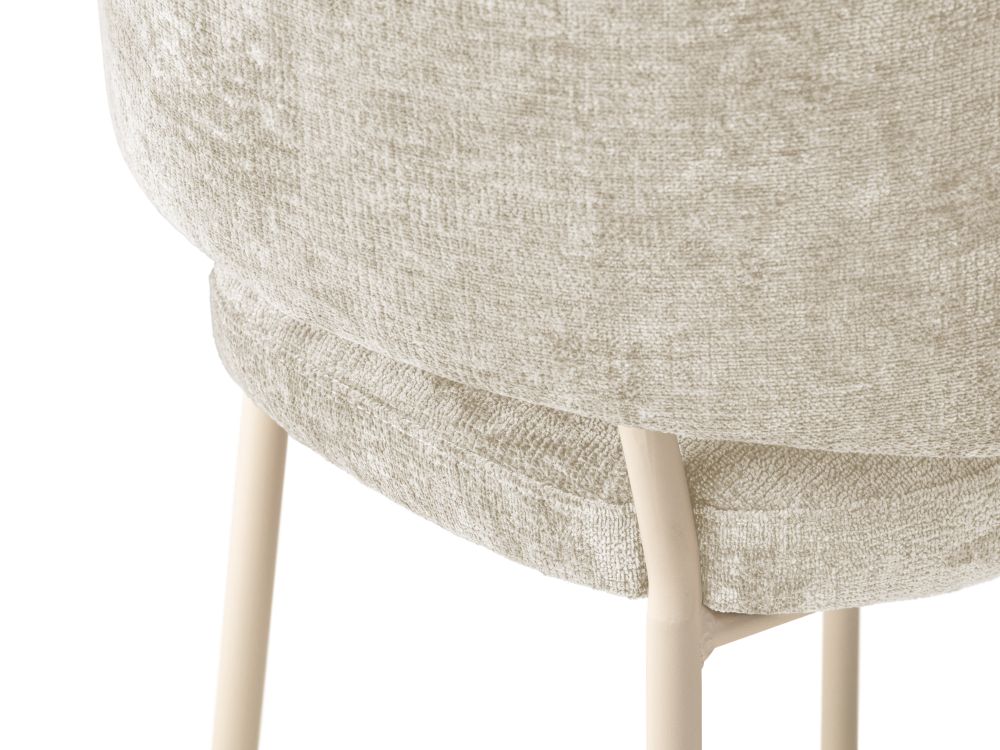 Cosmopolitan Design Stuhl Dora 2er-Set Chenille Perfect Harmony Helles Beige