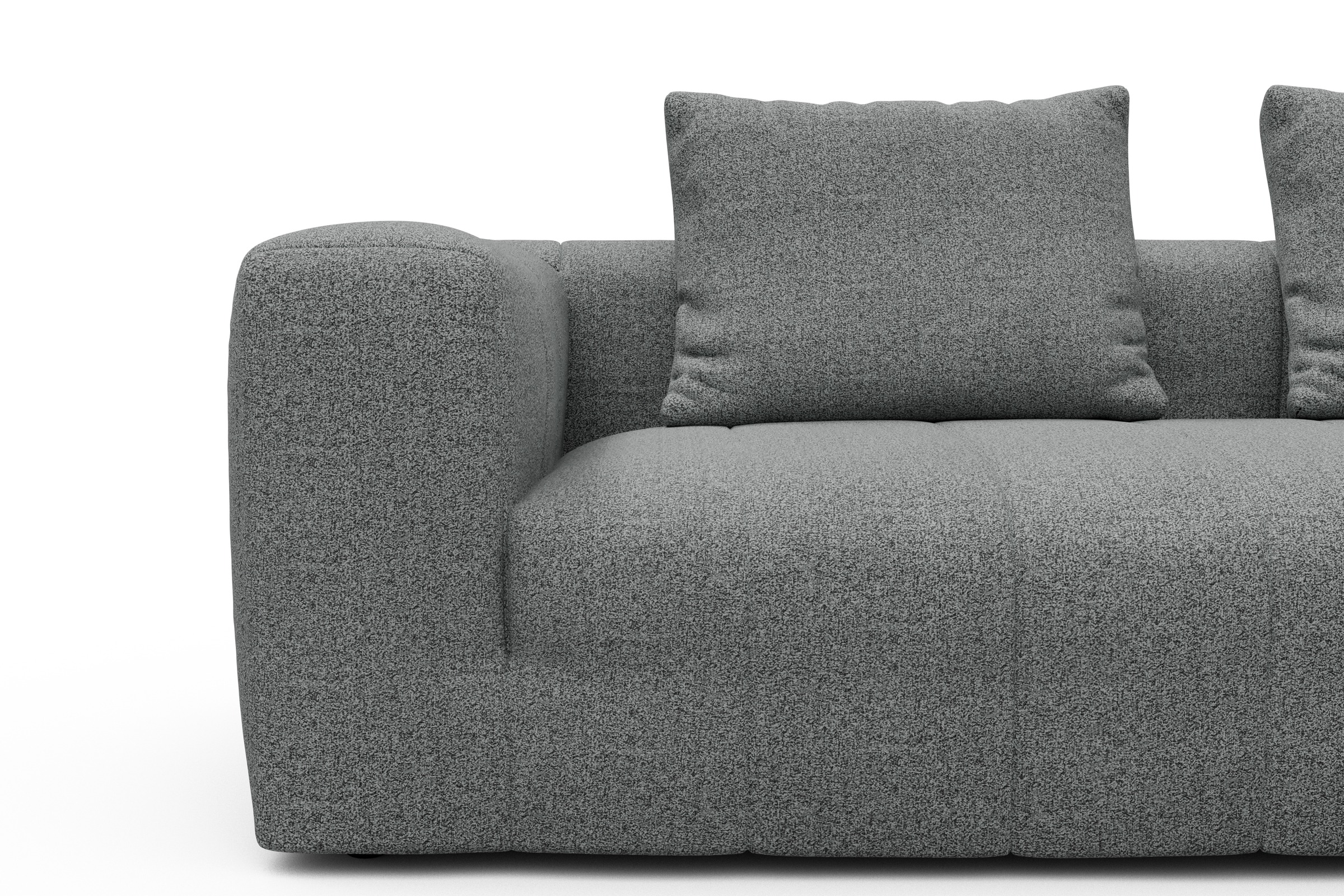 Ecksofa Hugo 2,5-Sitzer Armlehne links mit Chaiselongue Aivi-Gravet-Grey