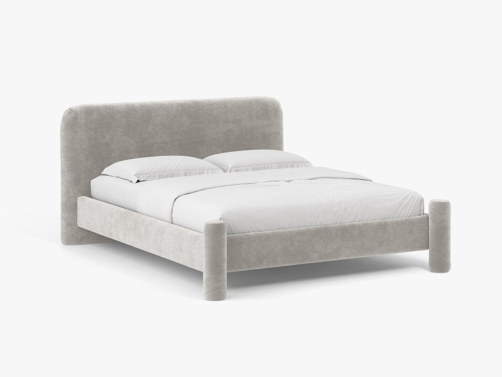 Micadoni Vera Bett mit Kopfteil Chenille Perfect Harmony Hellgrau 140x200