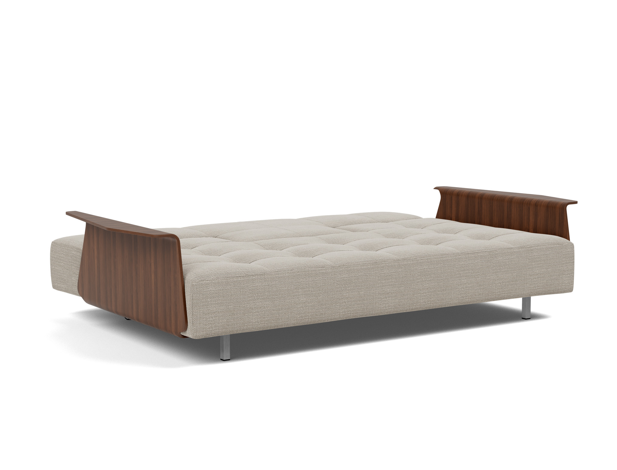 Schlafsofa Long Horn D.E.L. mit Armlehnen Strukturierter Stoff Kenya 579-Gravel