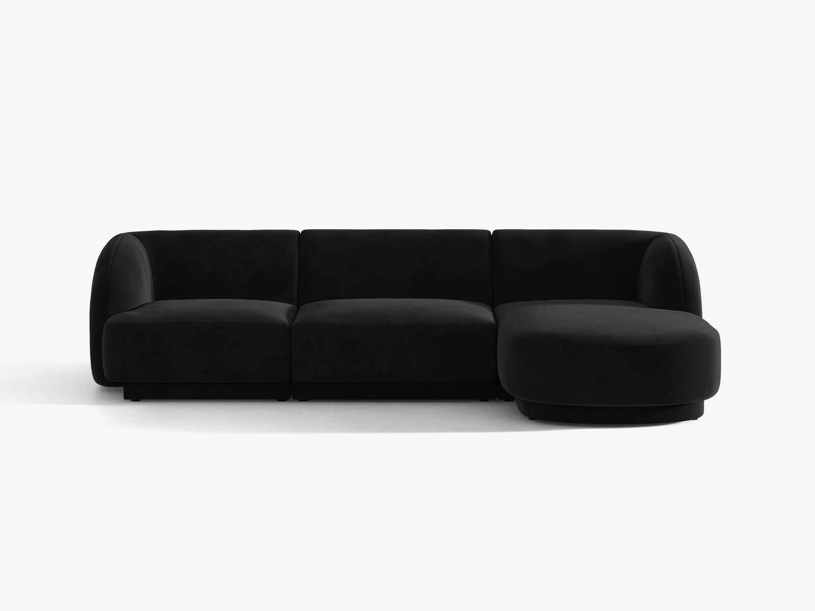 Micadoni Ecksofa Miley 4-Sitzer Rechts Samt Bluvel Schwarz