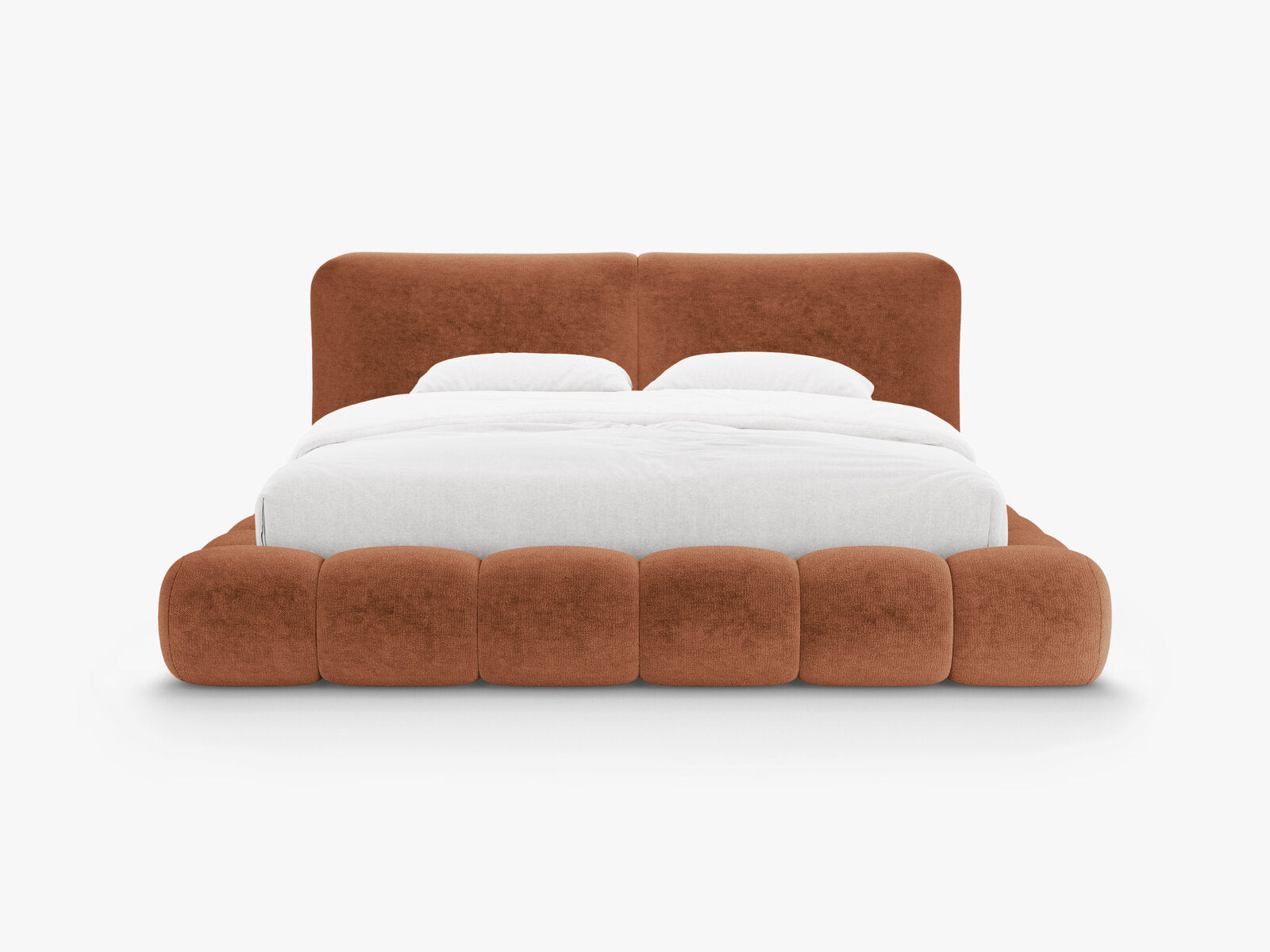 Micadoni Stauraumbett mit Kopfteil Solange Chenille Perfect Harmony Terrakotta 200x200