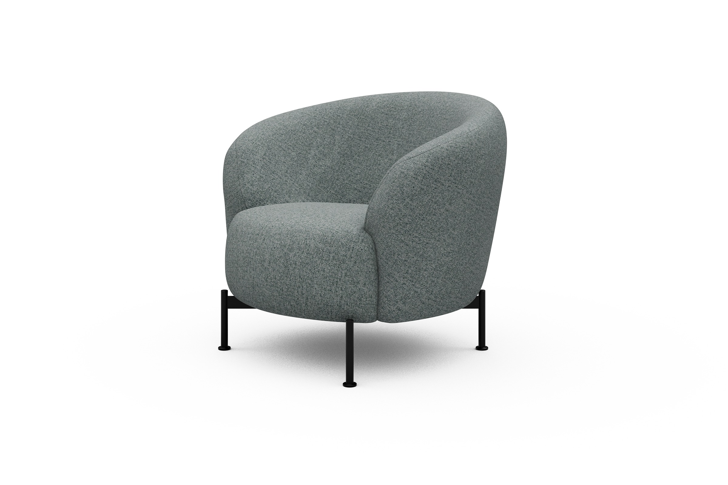 Sessel Ronda X-Metallgestell Schwarz Casone-Light-Mixed-Green