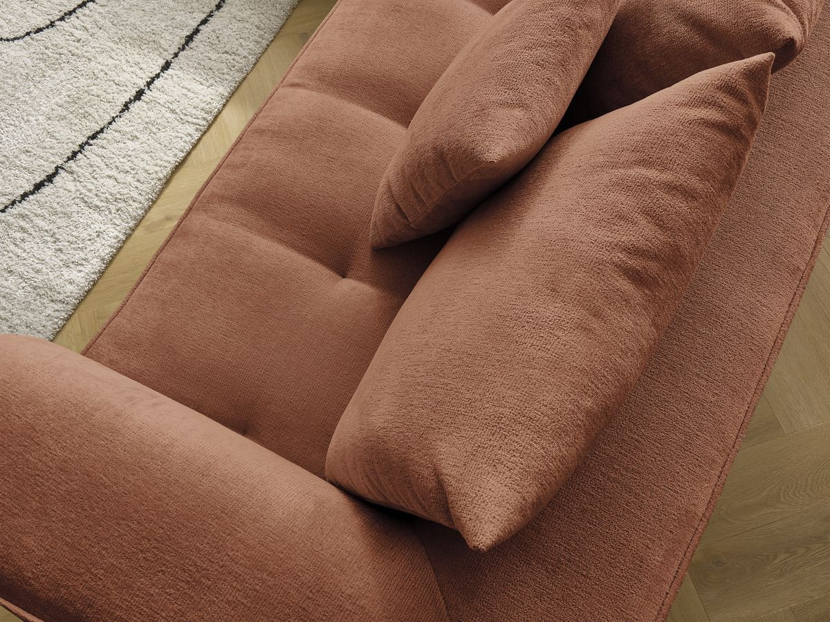 Bobochic Whesley Ecksofa Stoff Orange Ecke rechts