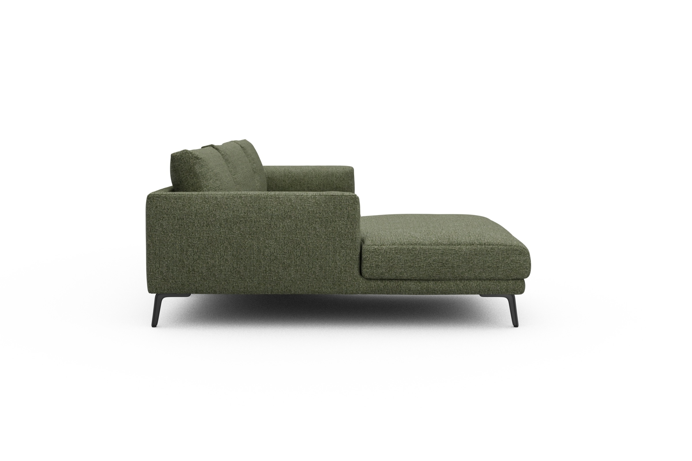 Ecksofa Karl Chaiselongue links mit 2,5-Sitzer Carreno-Vivid-Green
