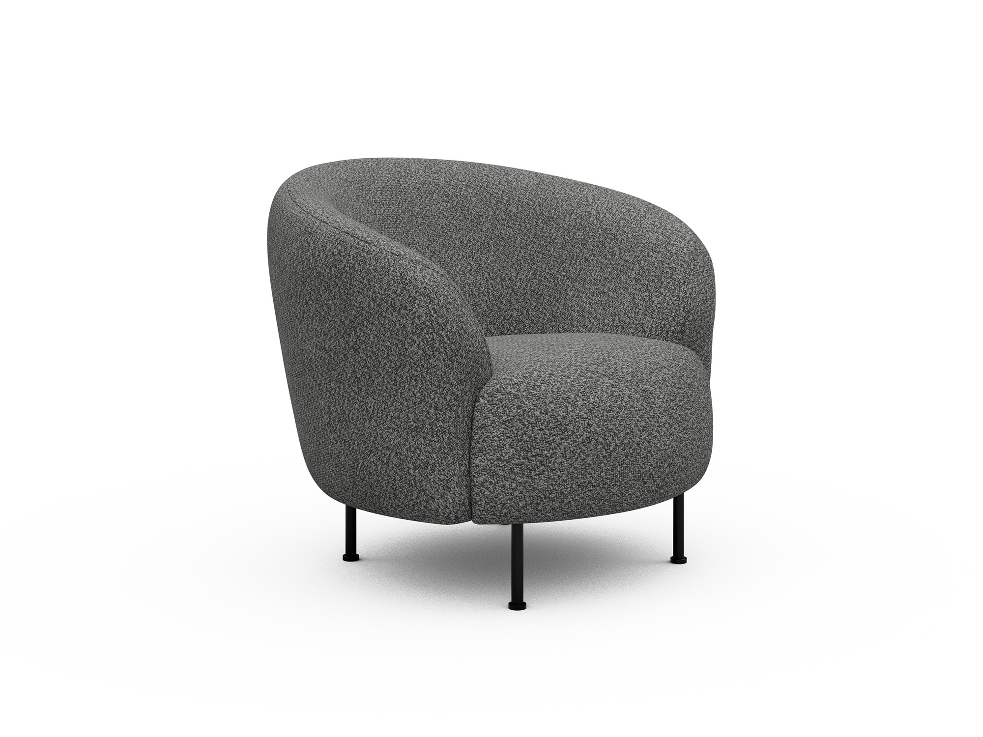 Sessel Ronda Metallbeine Schwarz Boucle Vanora 868-Warm-Grey