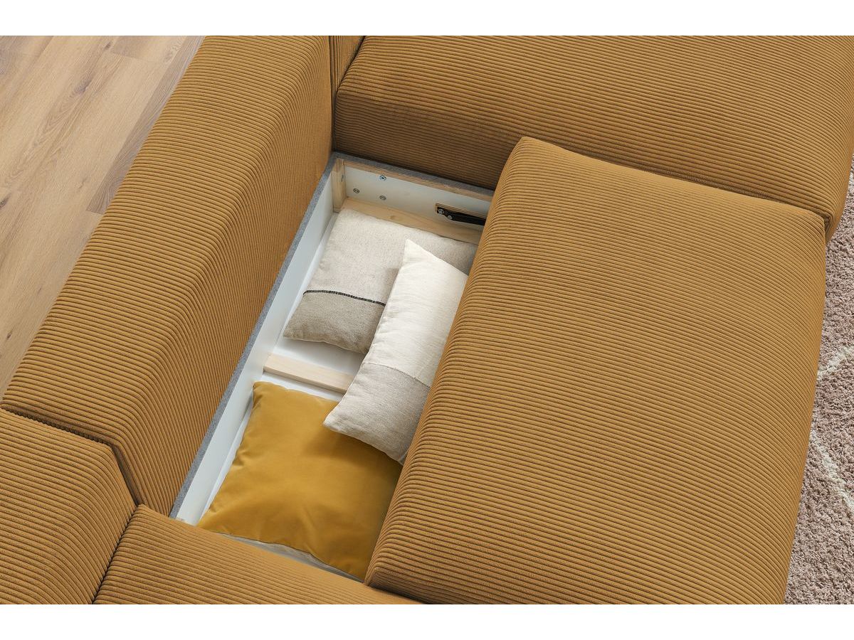 Bobochic Voltaire Wohnlandschaft 420 × 165 cm Cordsamt Gelb