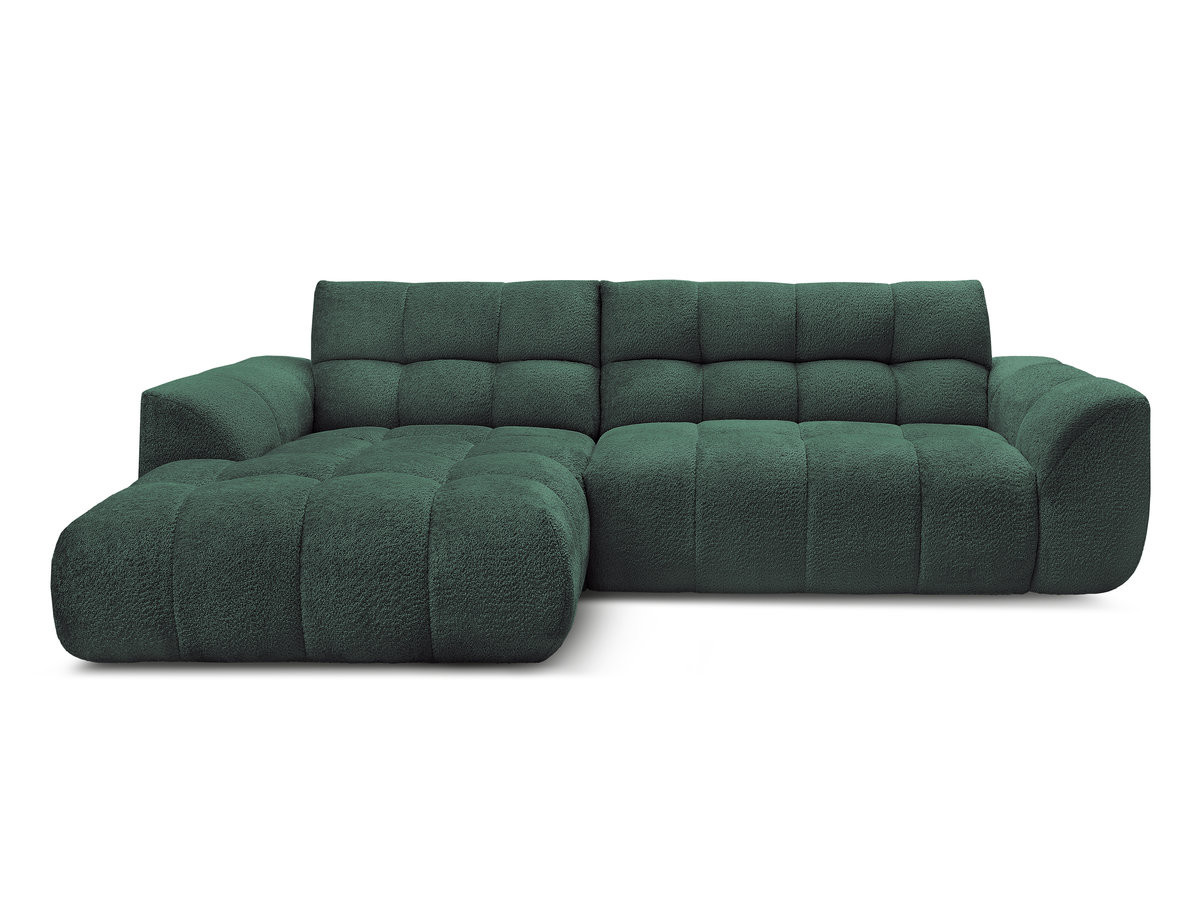 Bobochic Jaya Ecksofa Chenille Dunkelgrün Ecke links