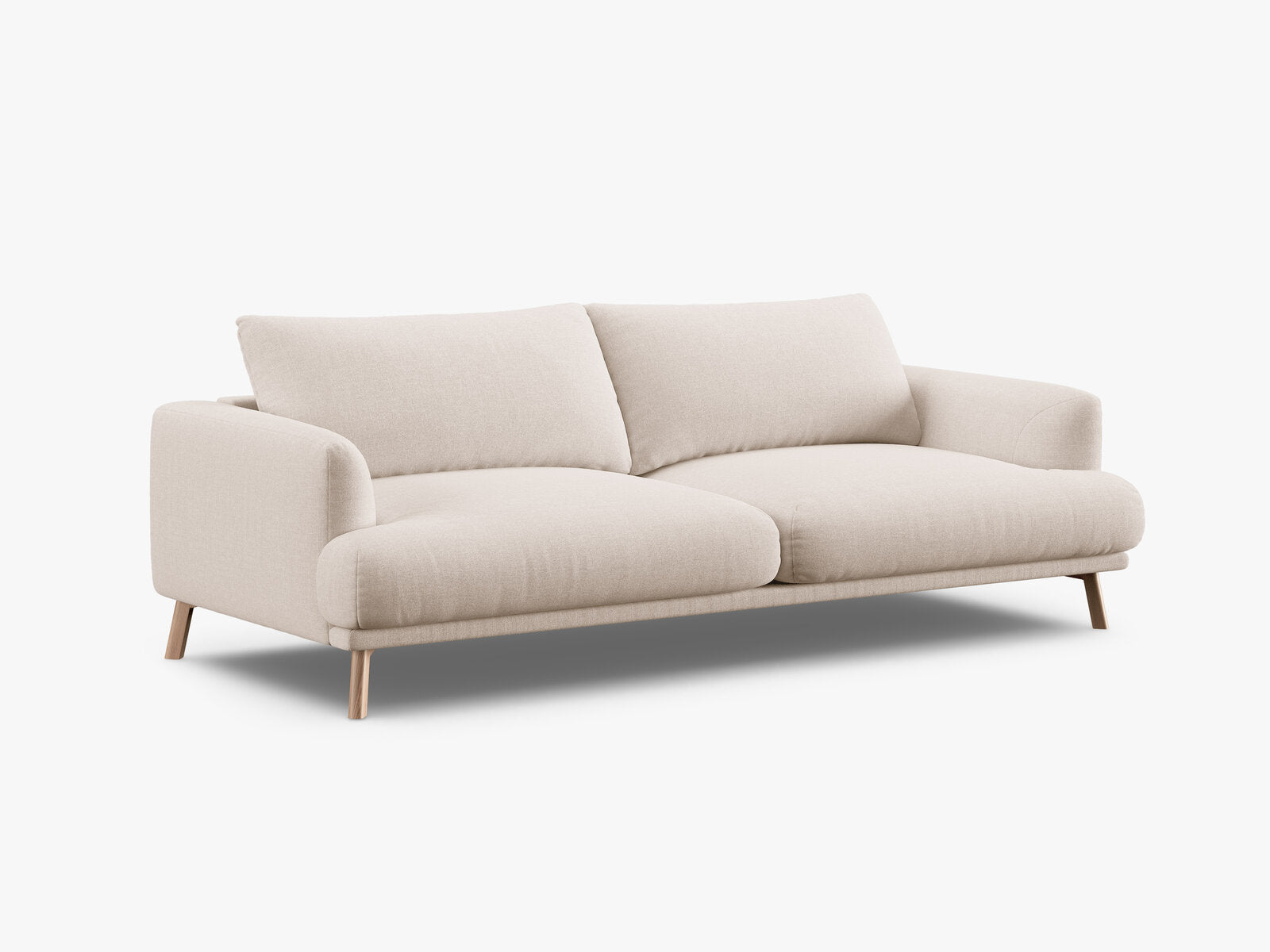Micadoni Sofa Naomi 3-Sitzer Strukturierter Stoff Liberty Beige