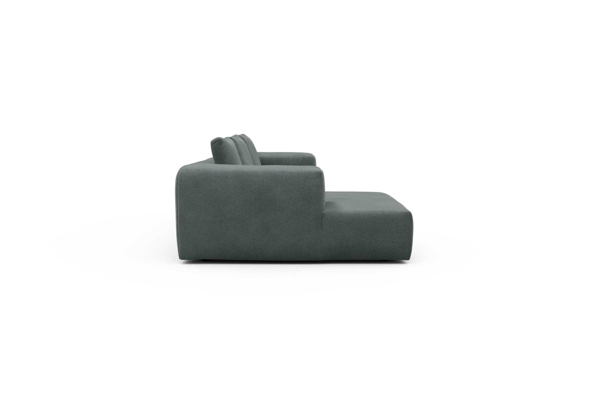 Ecksofa Fred Chaiselongue links mit 2,5-Sitzer Smooth-Silver-Grey