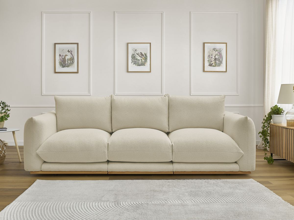 Bobochic Ernest Sofa 3-Sitzer 266 × 106 cm Bouclé-Stoff Beige
