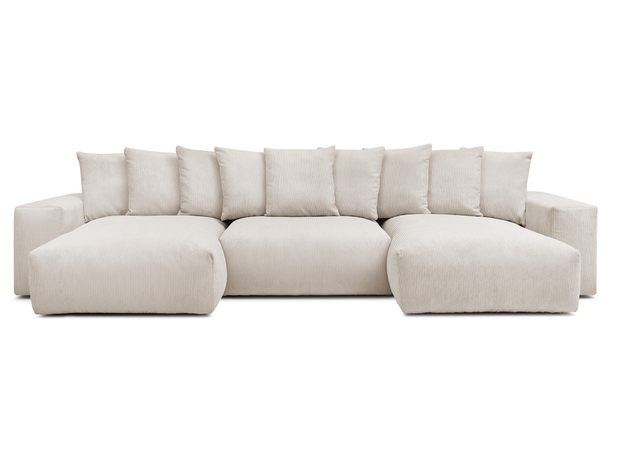 Bobochic Voltaire Wohnlandschaft 420 × 174 cm Cordsamt Beige